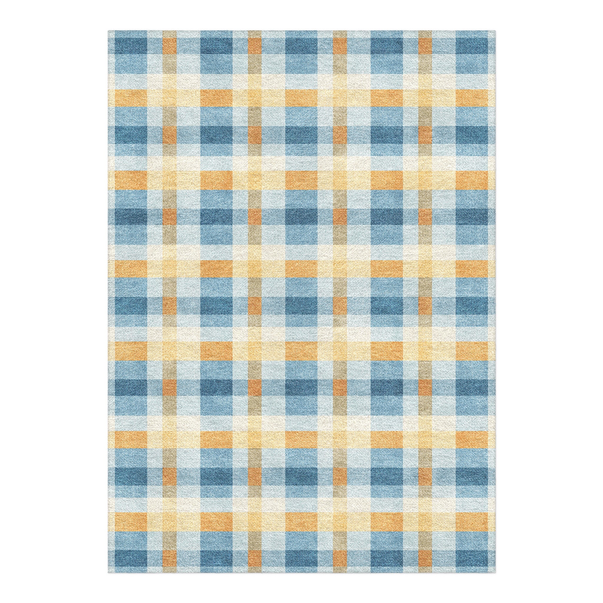 Monroe Plaid Blue & Yellow in 7x5ft Size