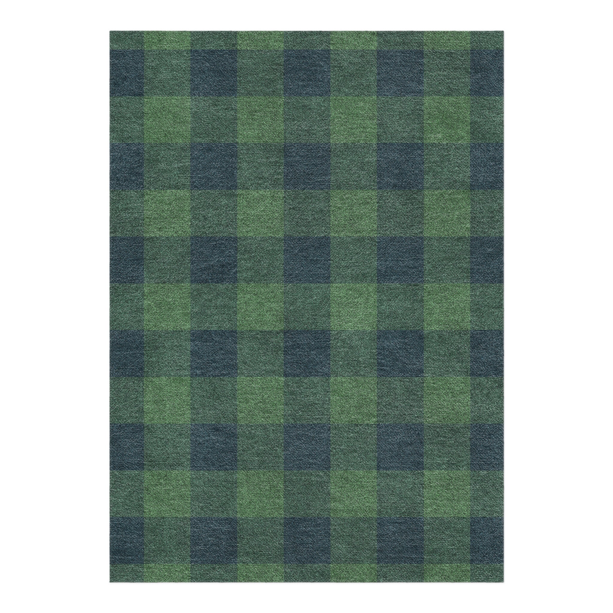 Buffalo Plaid Green & Navy in 5' x 7' Size