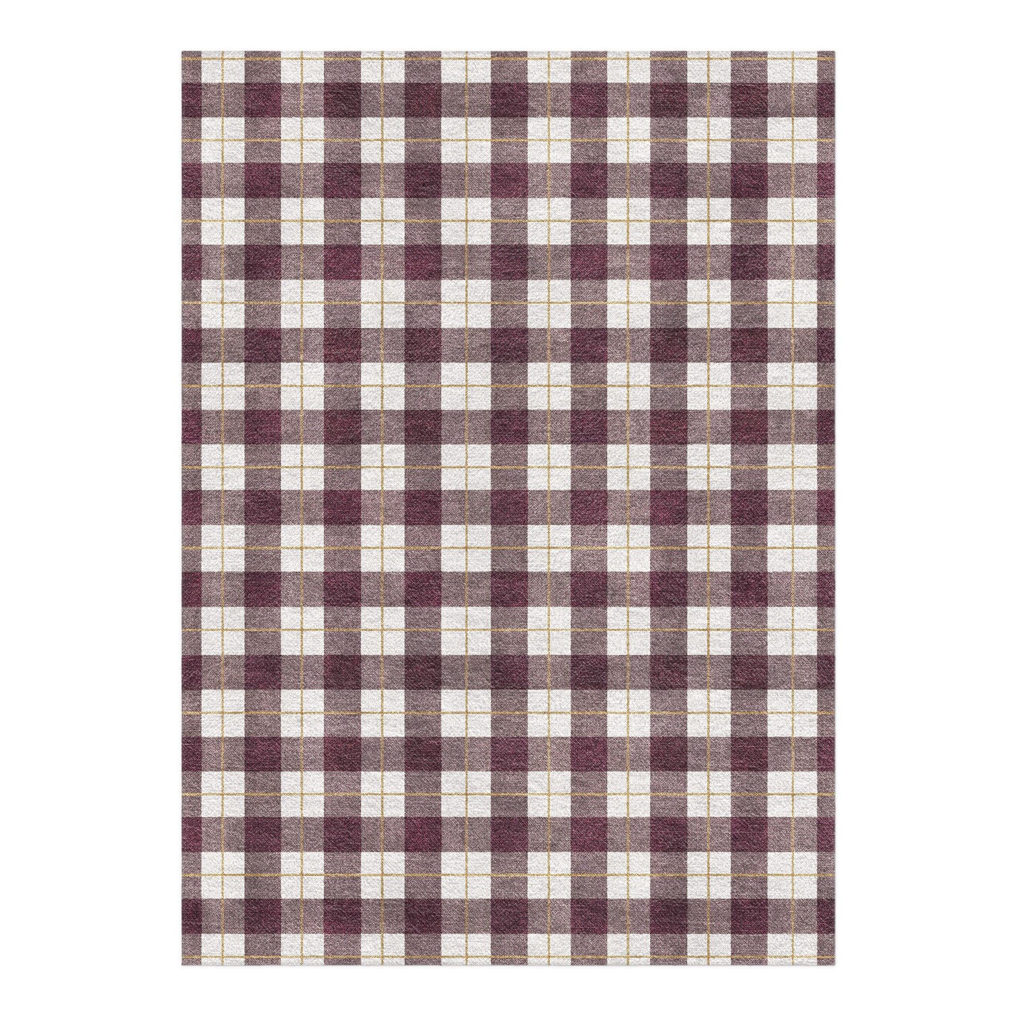 Wallace Plaid Maroon & Gold in 7x5ft Size