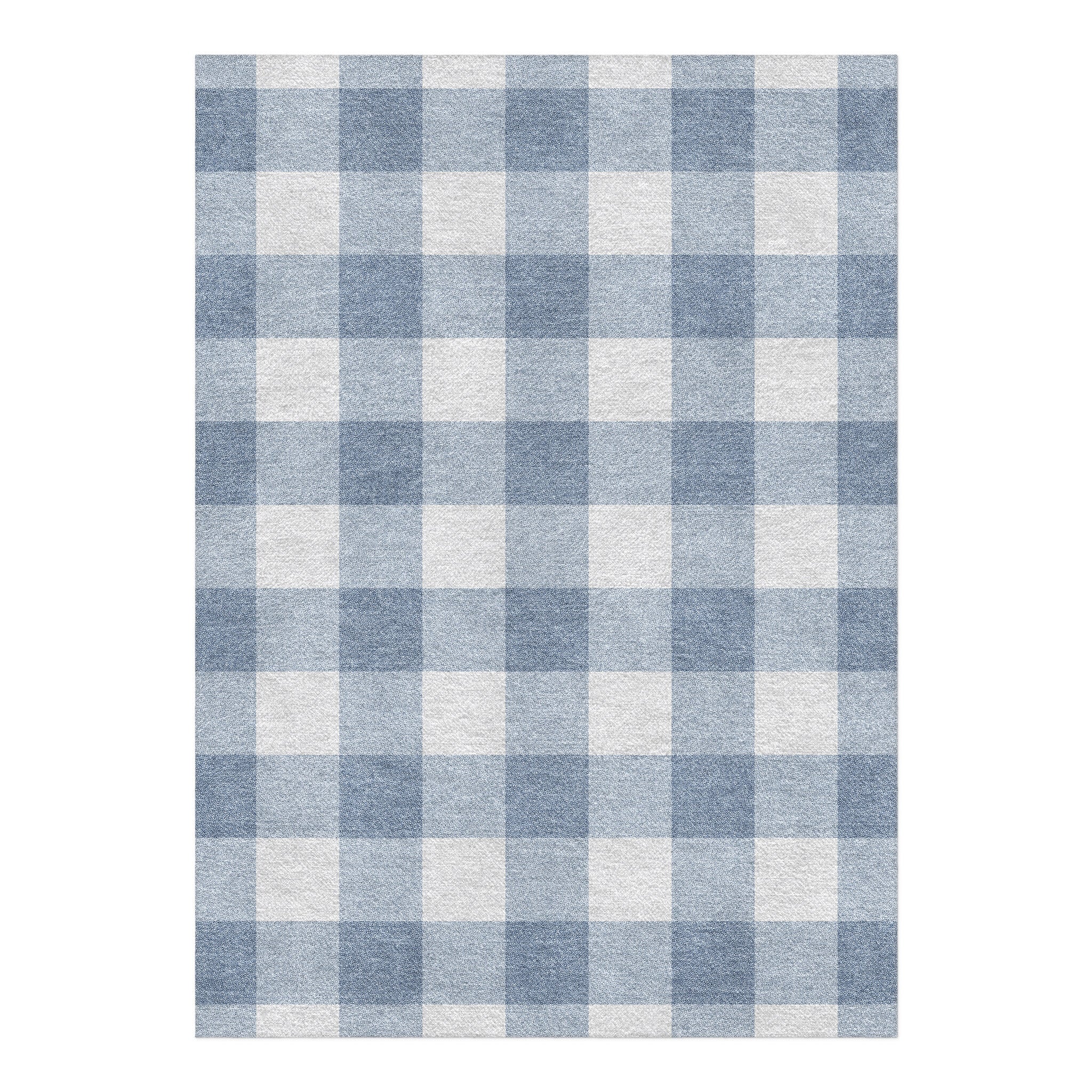 Buffalo Plaid Steel Blue in 5' x 7' Size