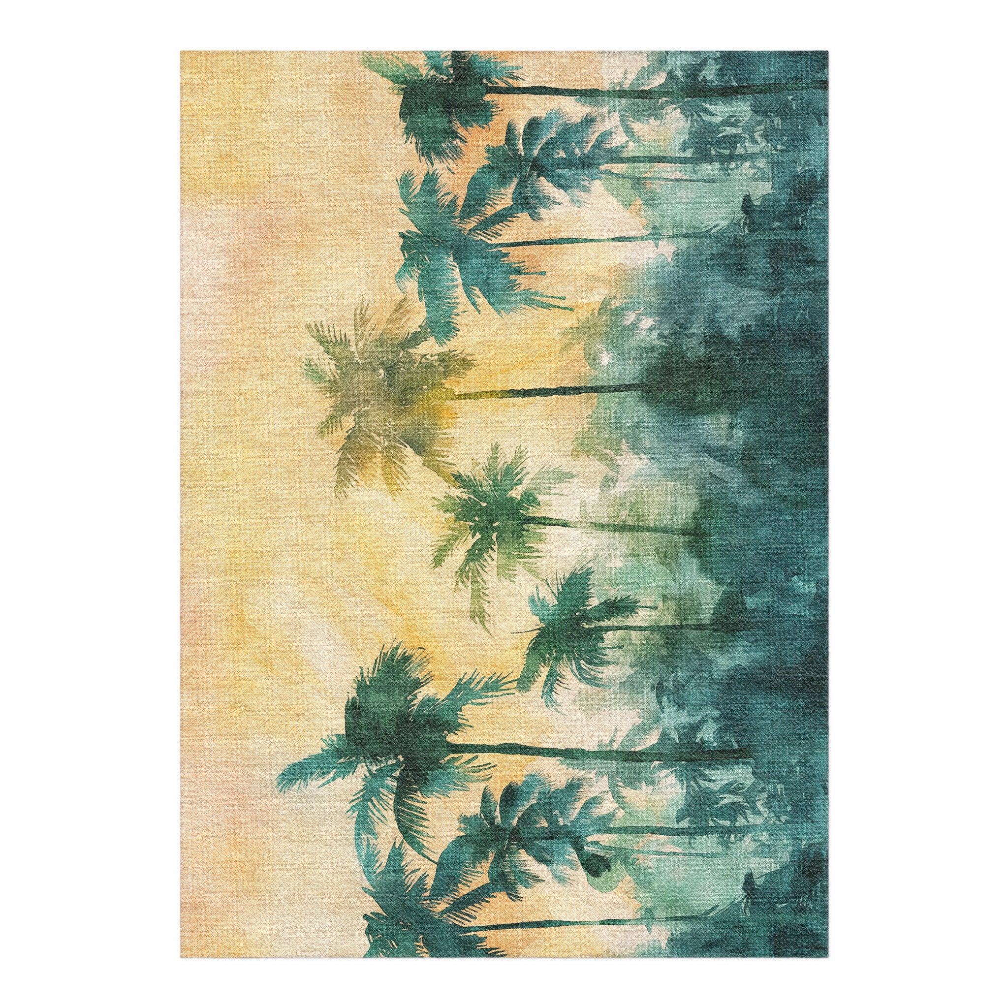 Sunset Palms Green & Orange in 7x5ft Size