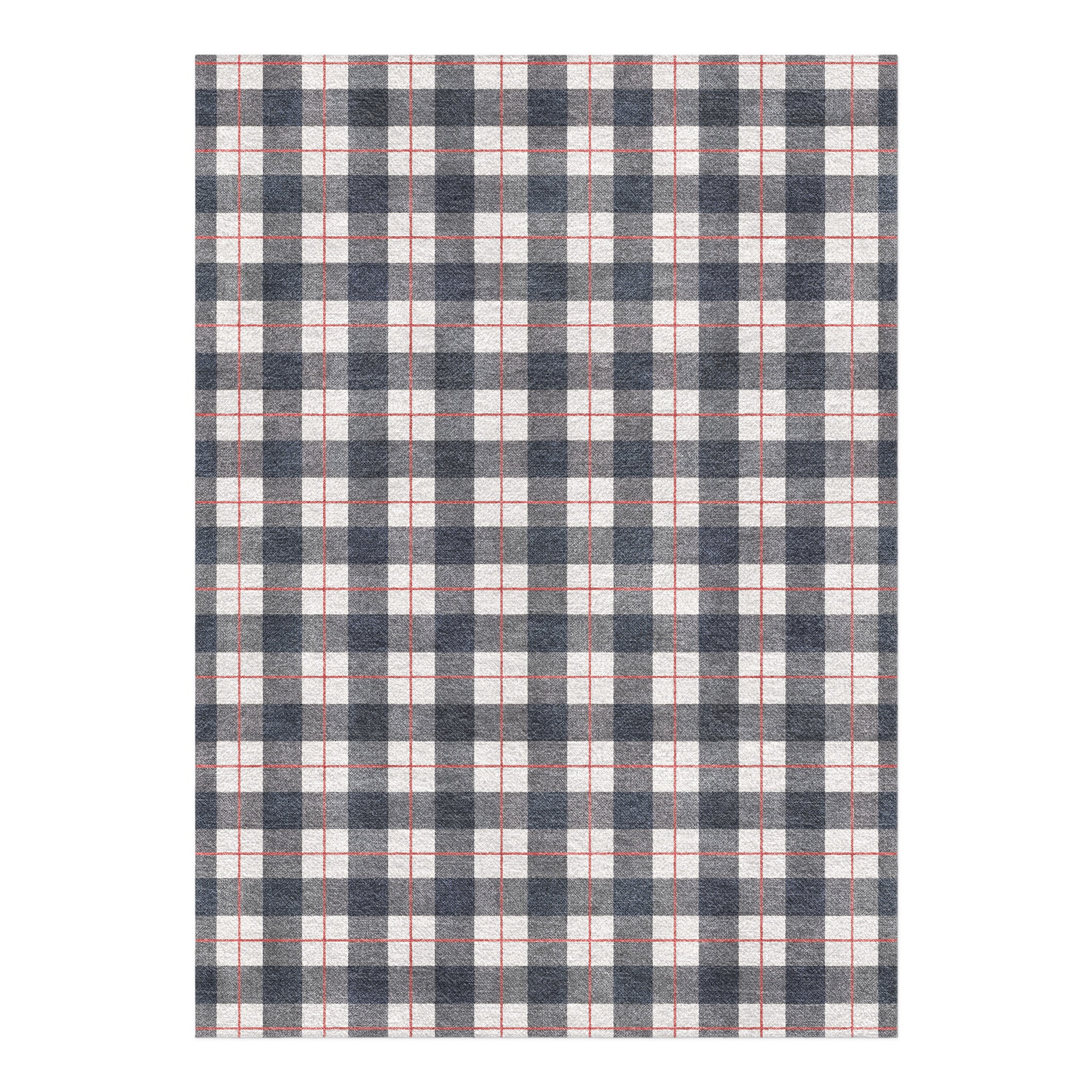 Wallace Plaid Navy & Red in 7x5ft Size