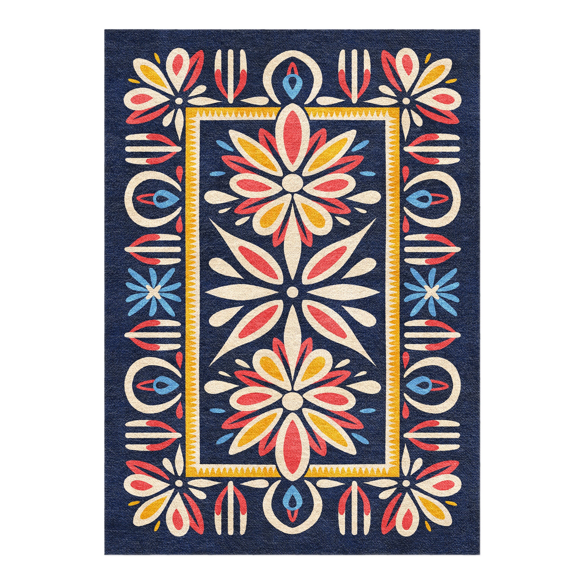 Jasmina Navy Multicolor in 7x5ft Size