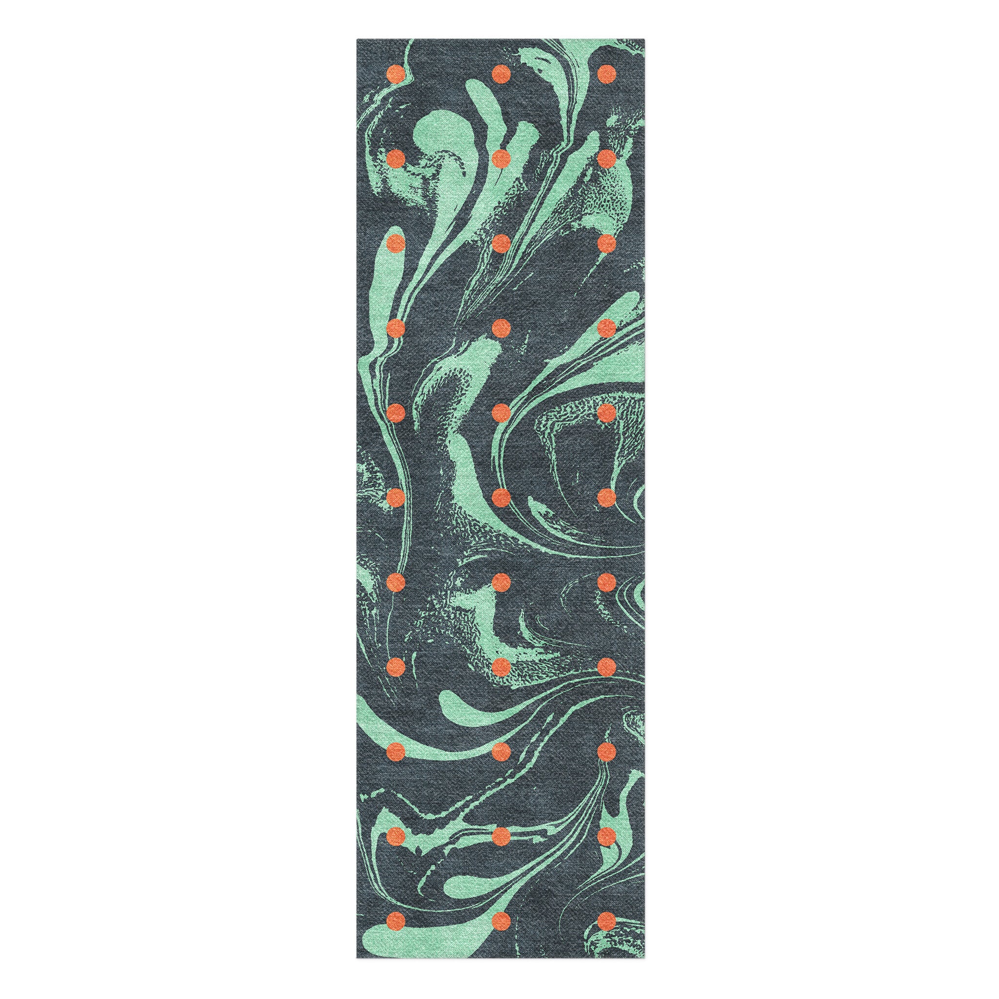 Acid Burn Teal & Orange in 2.5' x 8' Runner Size