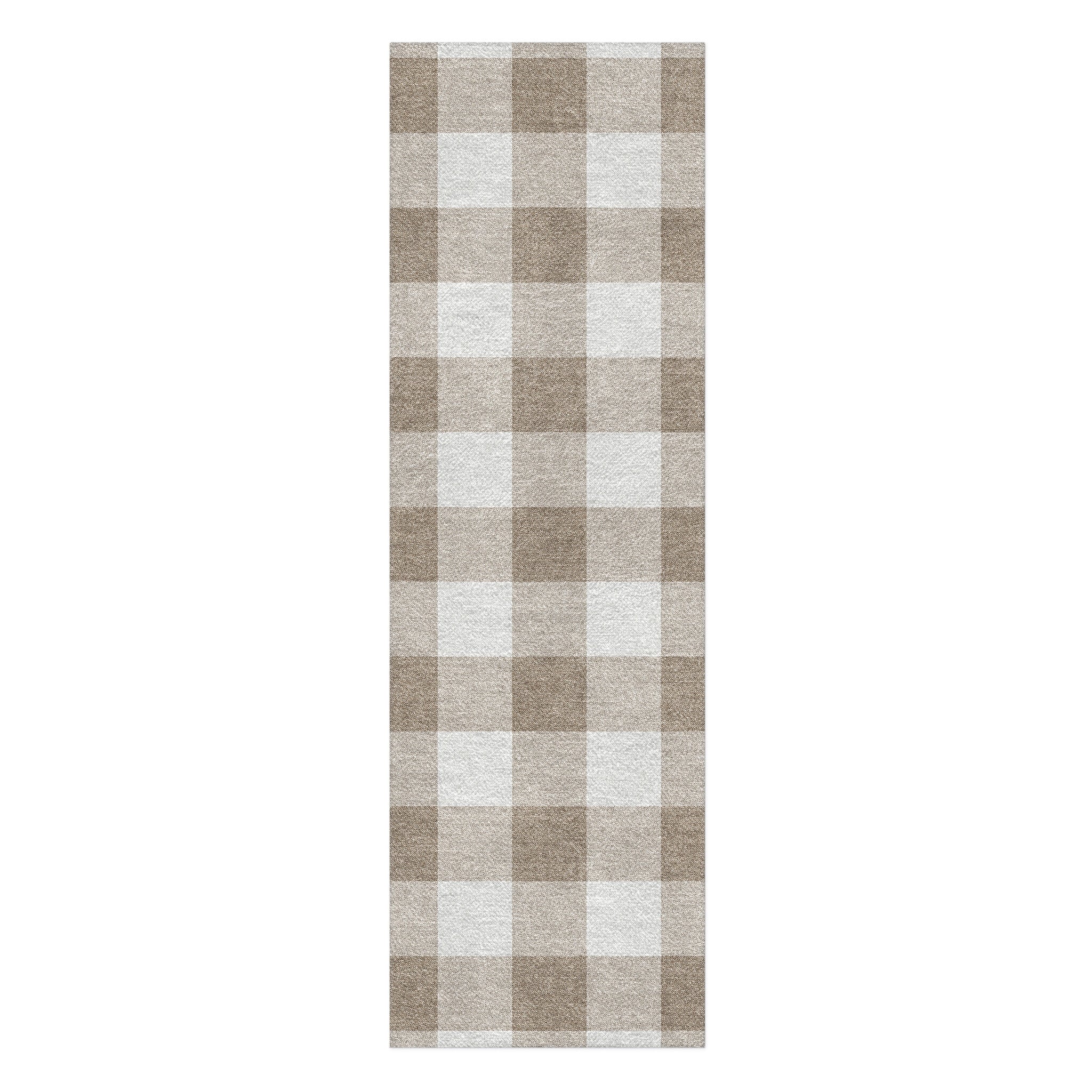 Buffalo Plaid Light Cedar Brown in 2.5' x 8' Runner Size