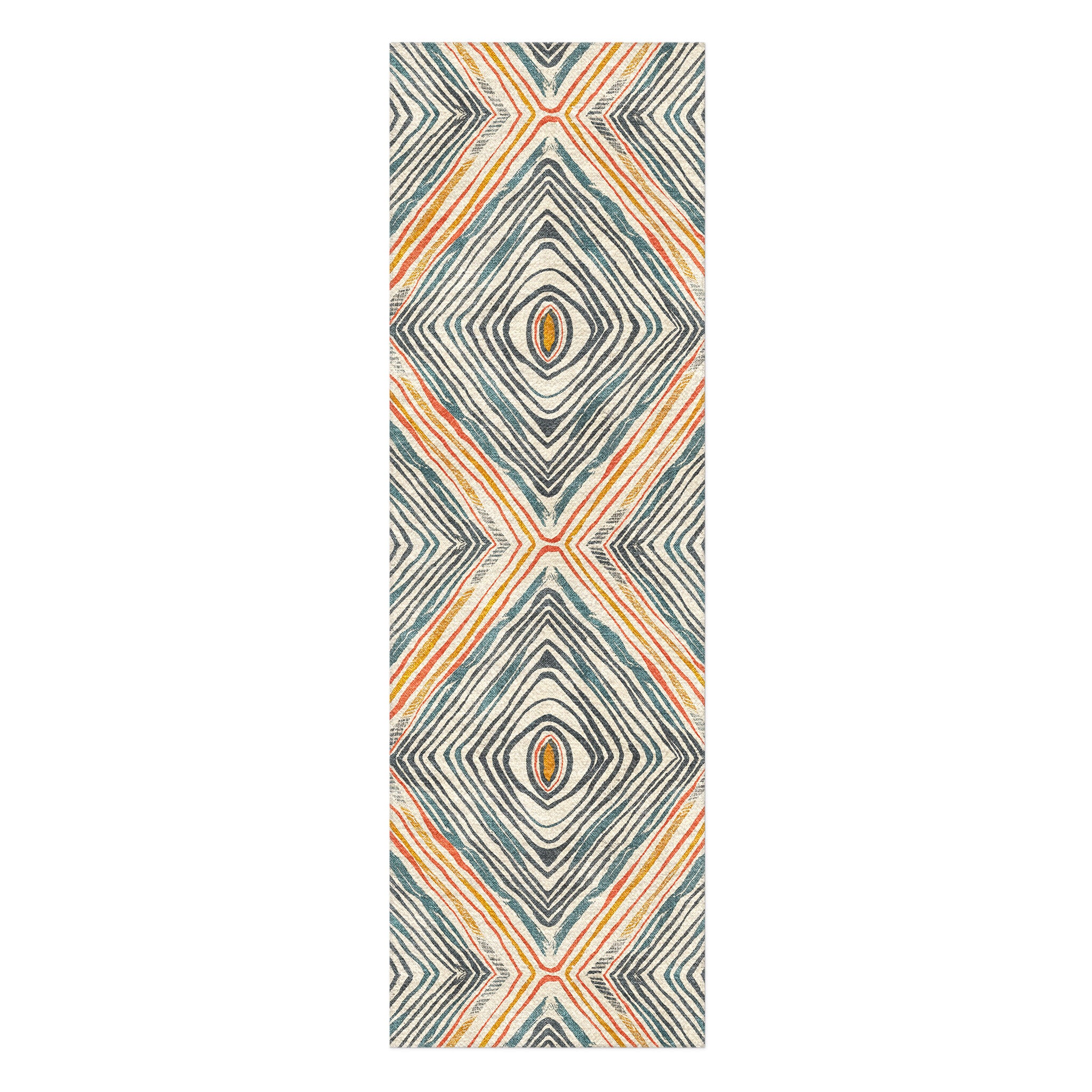 Boden Orange & Blue in 2.5' x 8' Runner Size