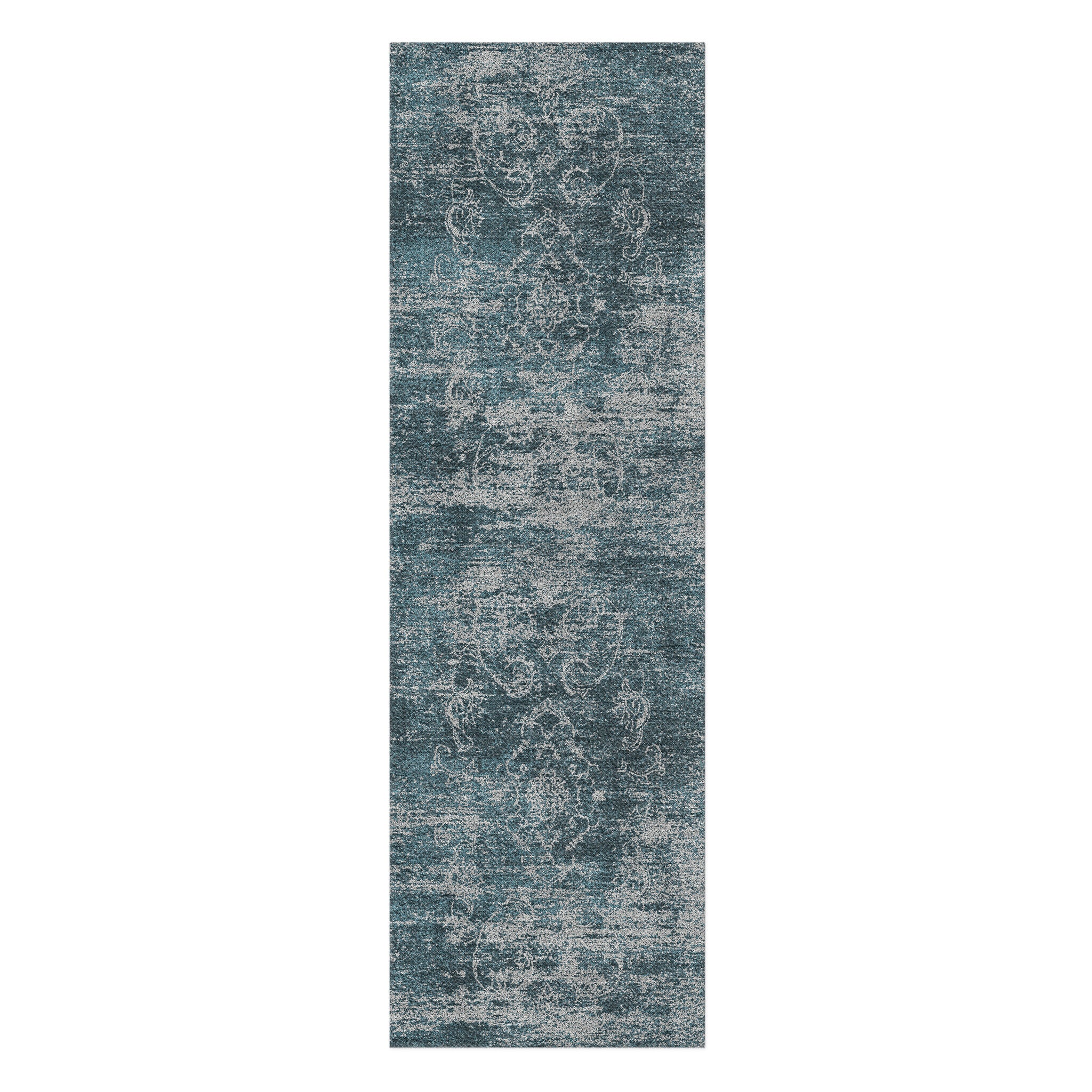 Bennett Teal & Grey in 2.5' x 8' Runner Size