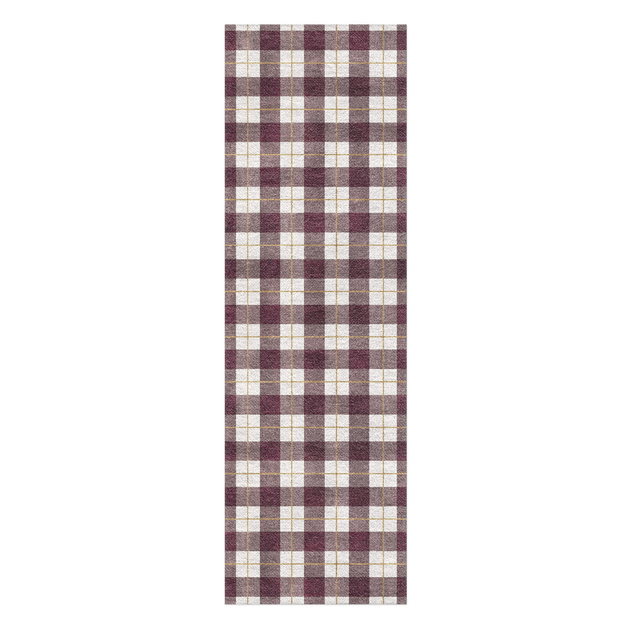 Wallace Plaid Maroon & Gold in 8x2 5ft Size