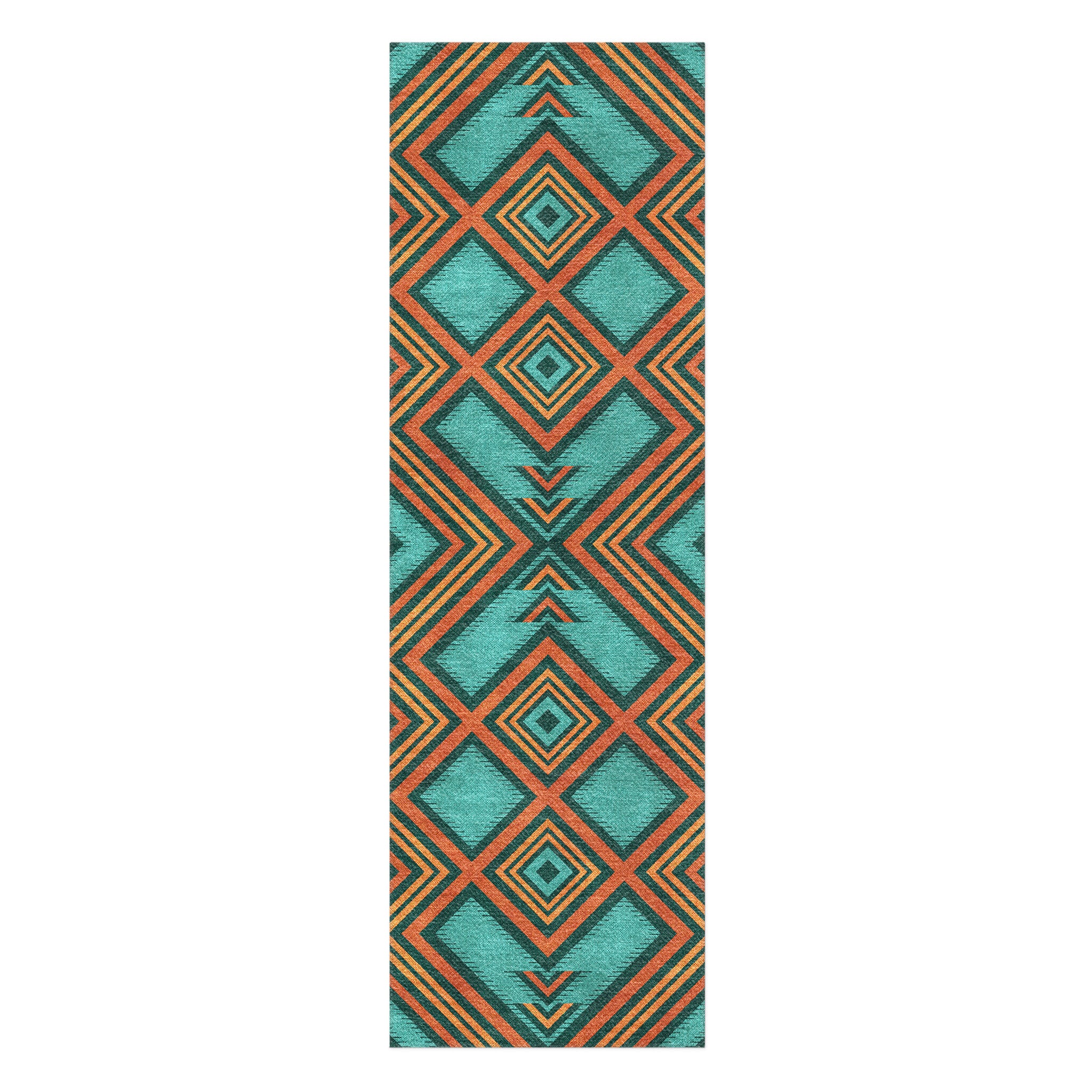 Pancho Turquoise & Vermillion in 8x2 5ft Size