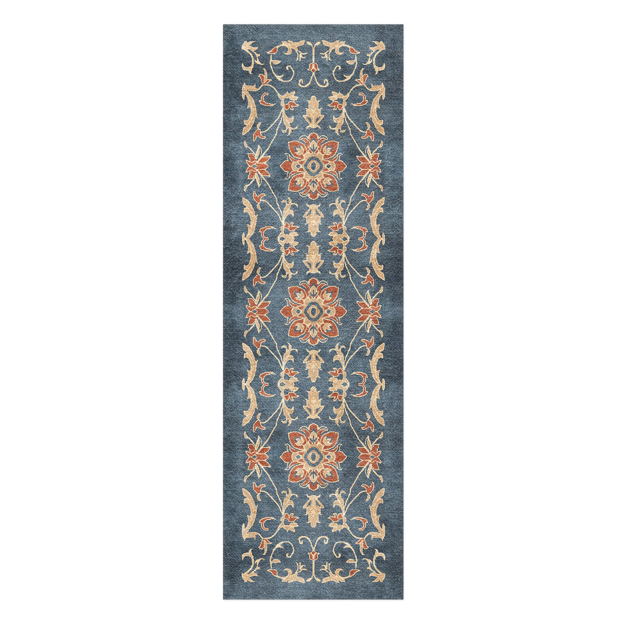 Francine Navy & Gold in 2.5' x 8' Runner Size