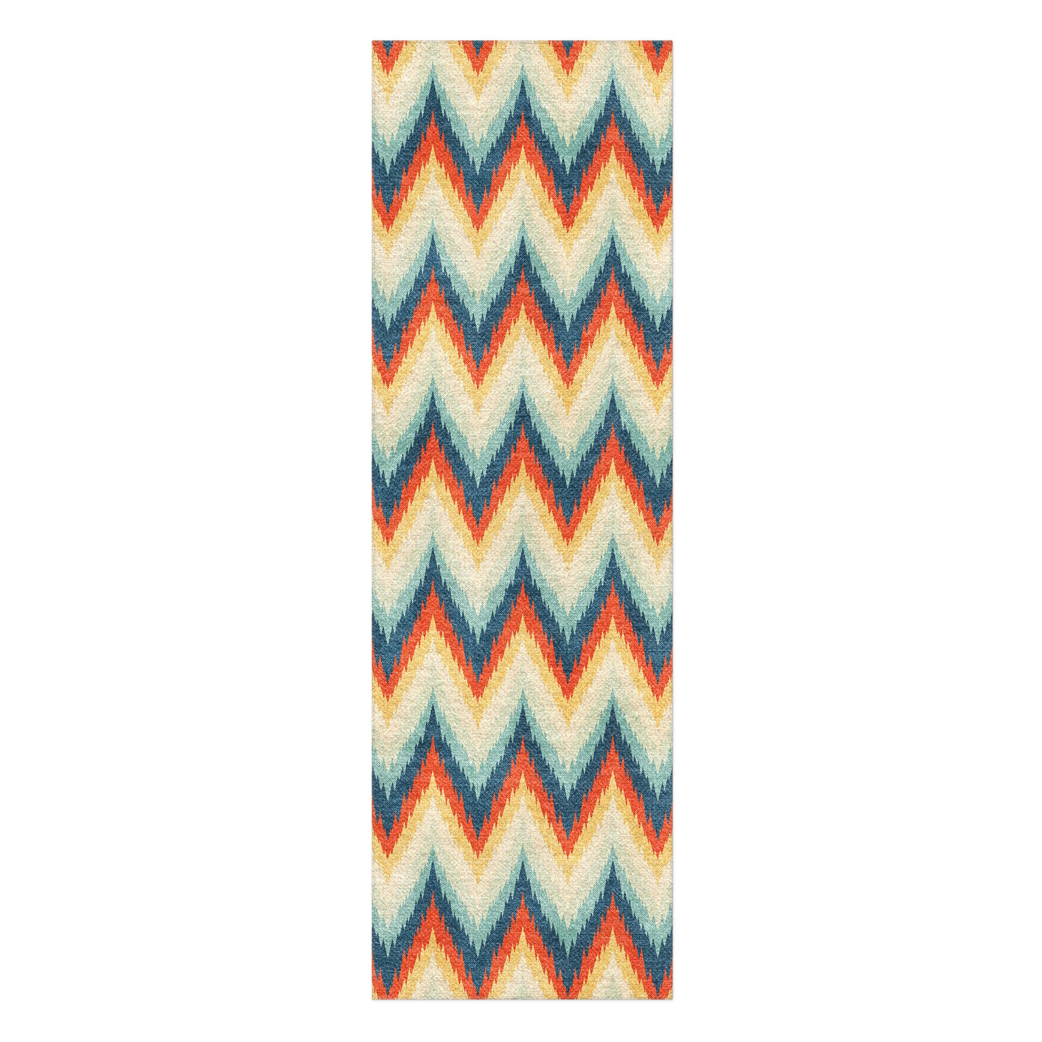 Firekat Blue & Orange in 2.5' x 8' Runner Size