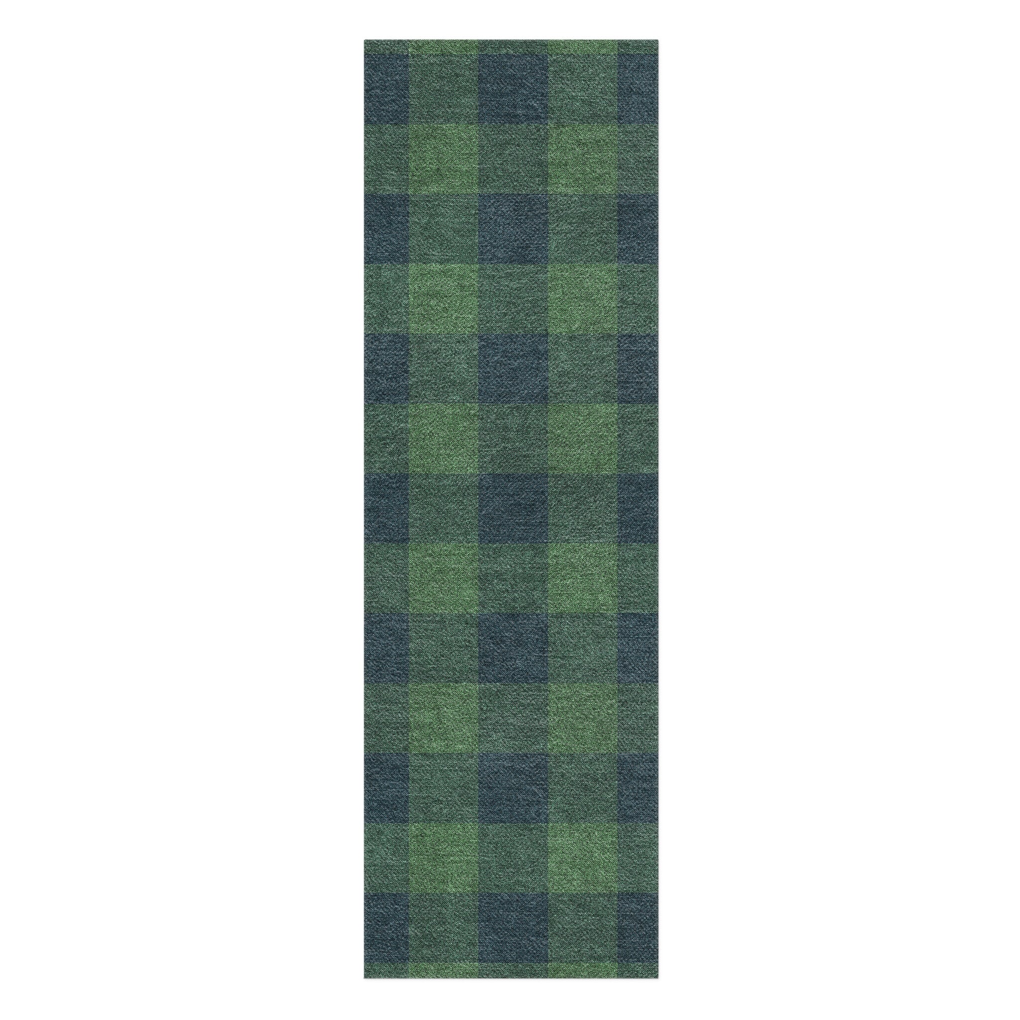 Buffalo Plaid Green & Navy in 2.5' x 8' Runner Size