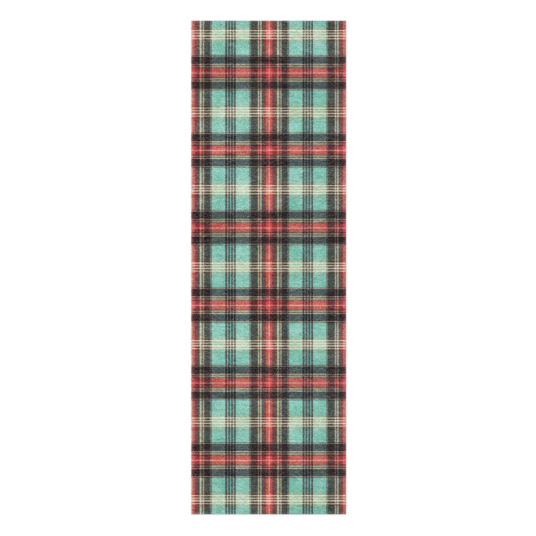 Feguson Plaid Teal & Red in 2.5' x 8' Runner Size