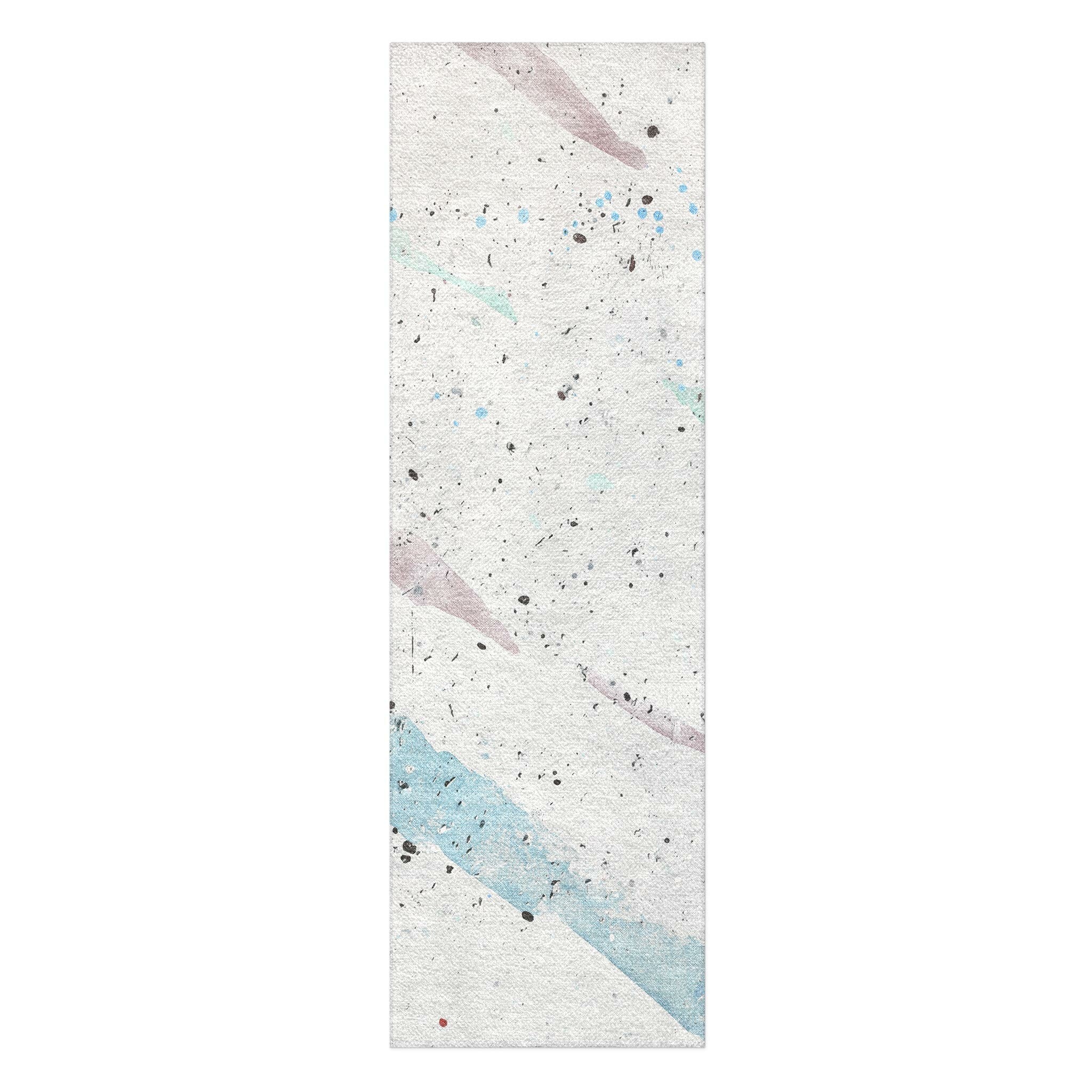 Stephanie Ivory Cool Splatter in 2.5' x 8' Runner Size