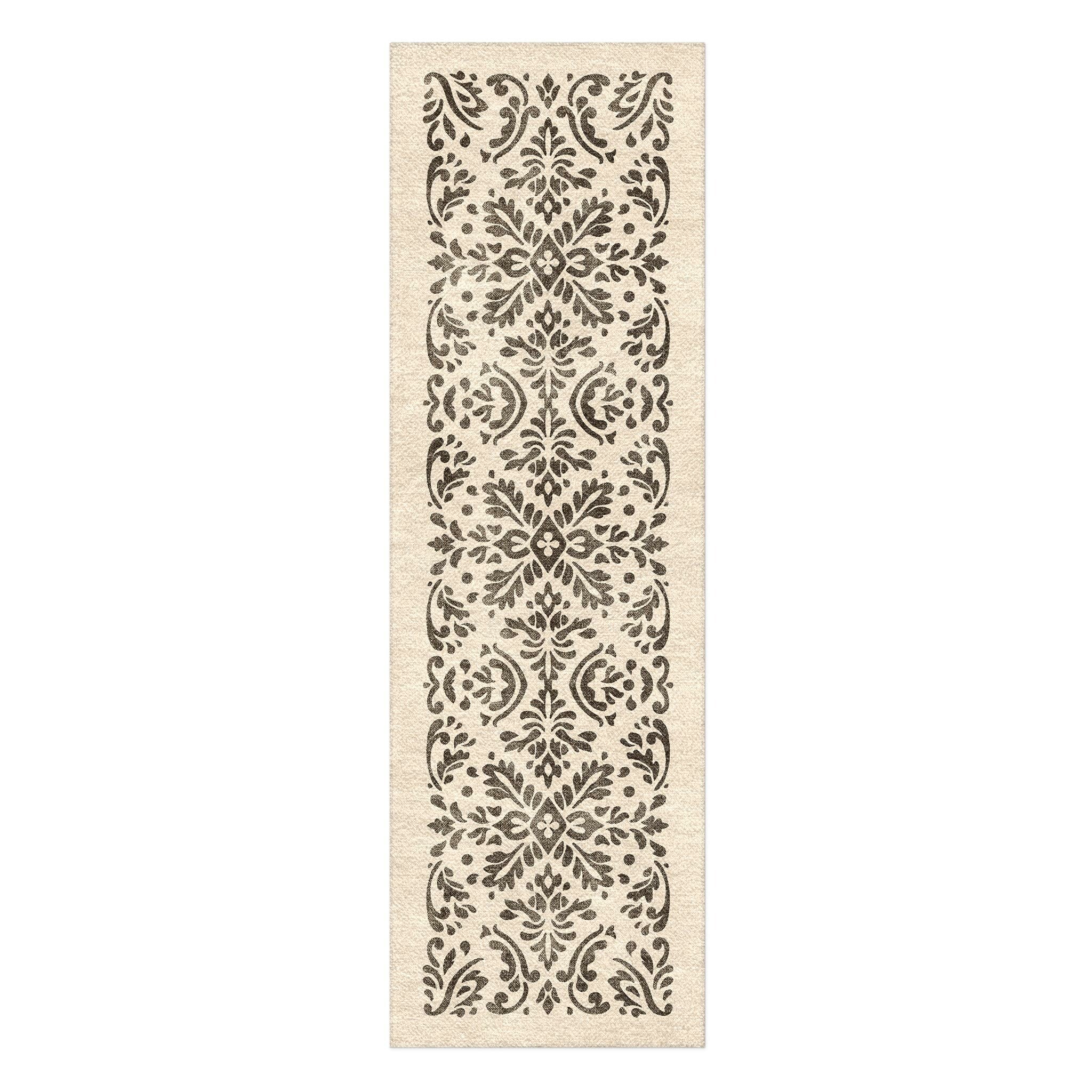 Floranna Ivory & Black in 2.5' x 8' Runner Size