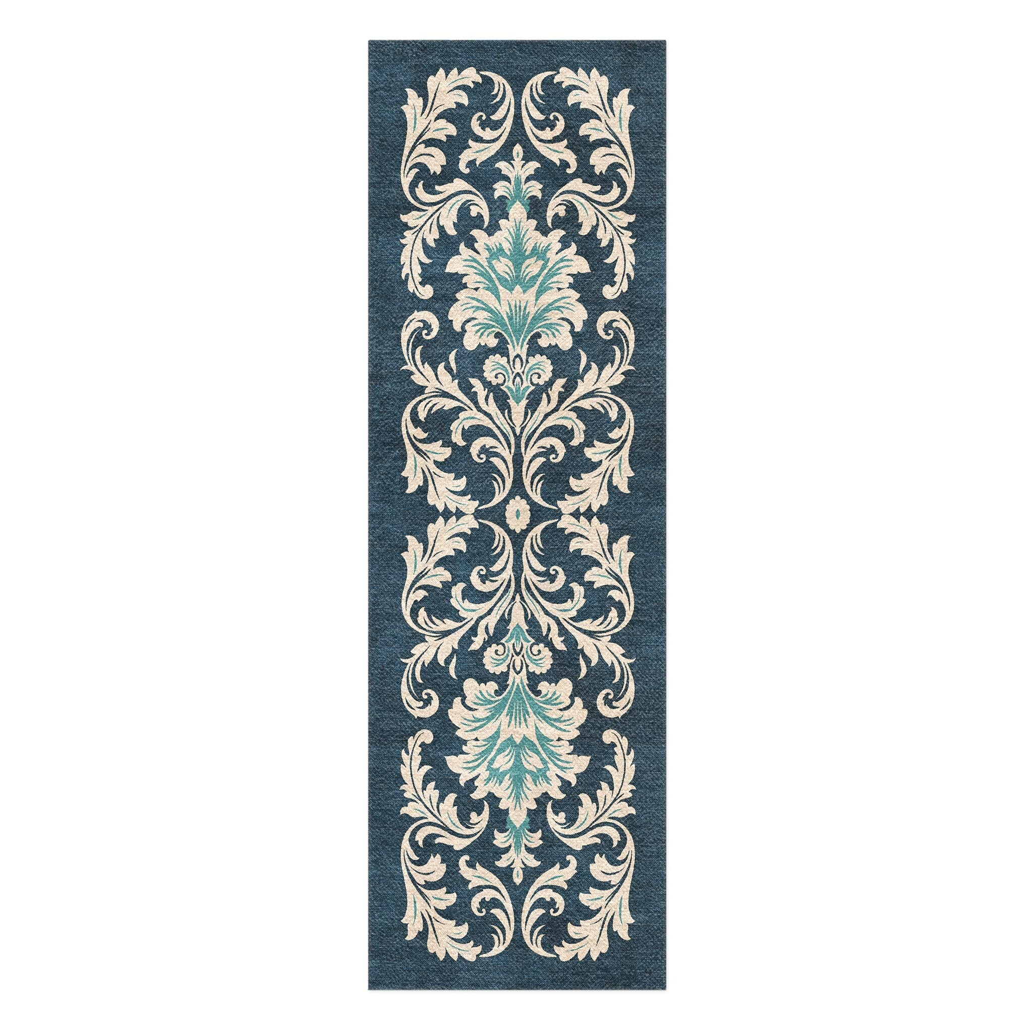 Aubrey Navy & Teal in 2.5' x 8' Runner Size