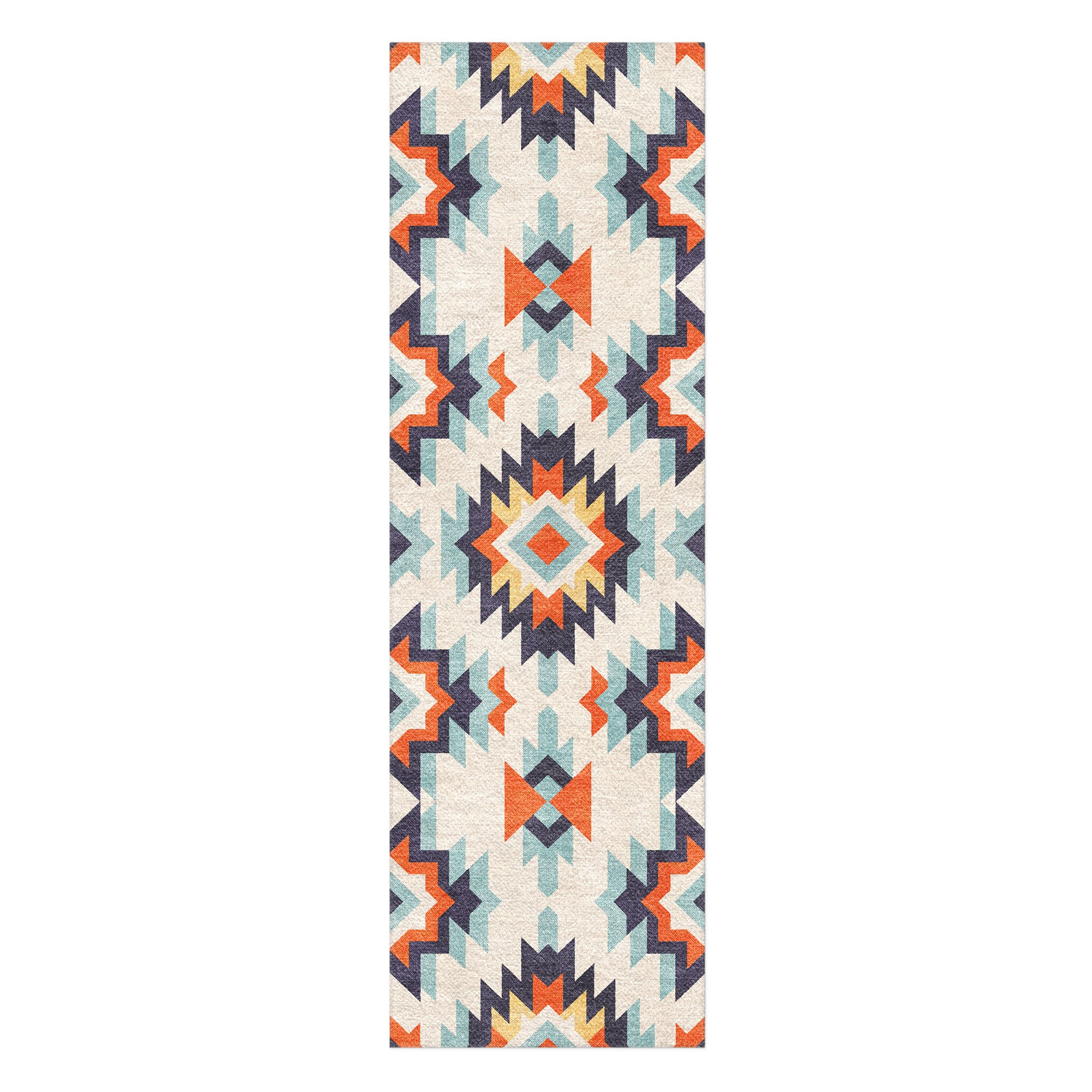 Dakota Blue & Orange in 2.5' x 8' Runner Size