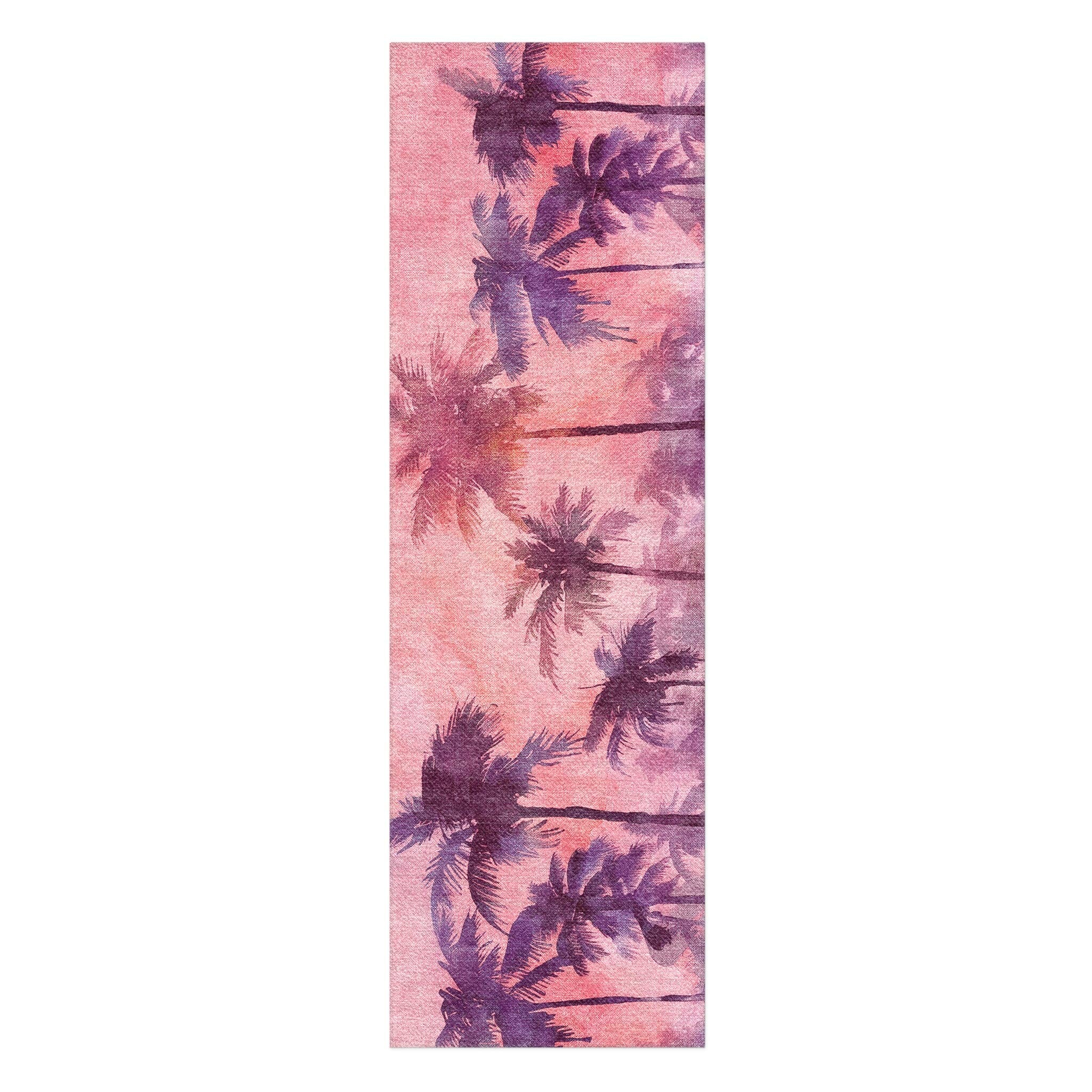 Sunset Palms Pink & Purple in 2.5' x 8' Runner Size