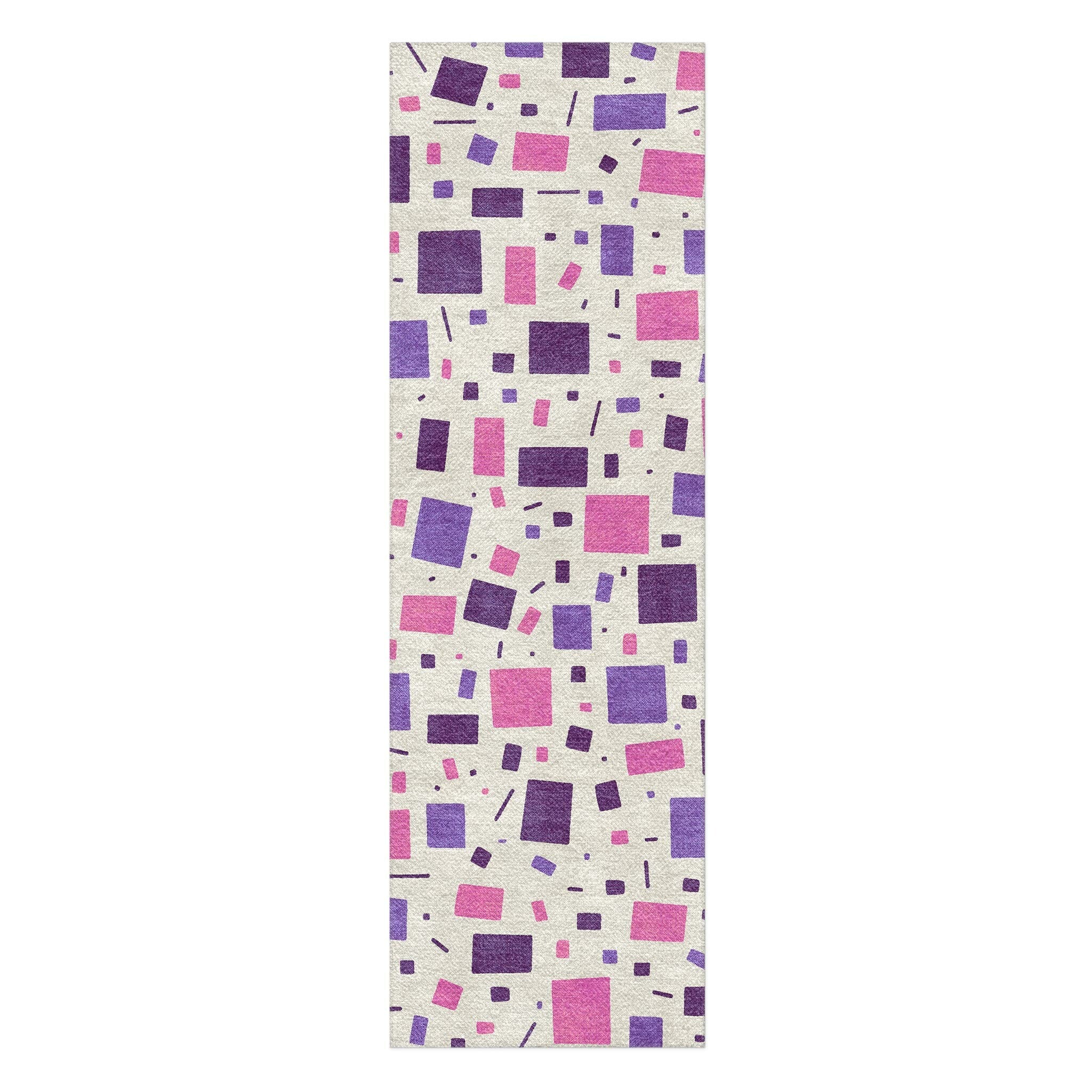 Geometric Confetti Purple in 2.5' x 8' Runner Size