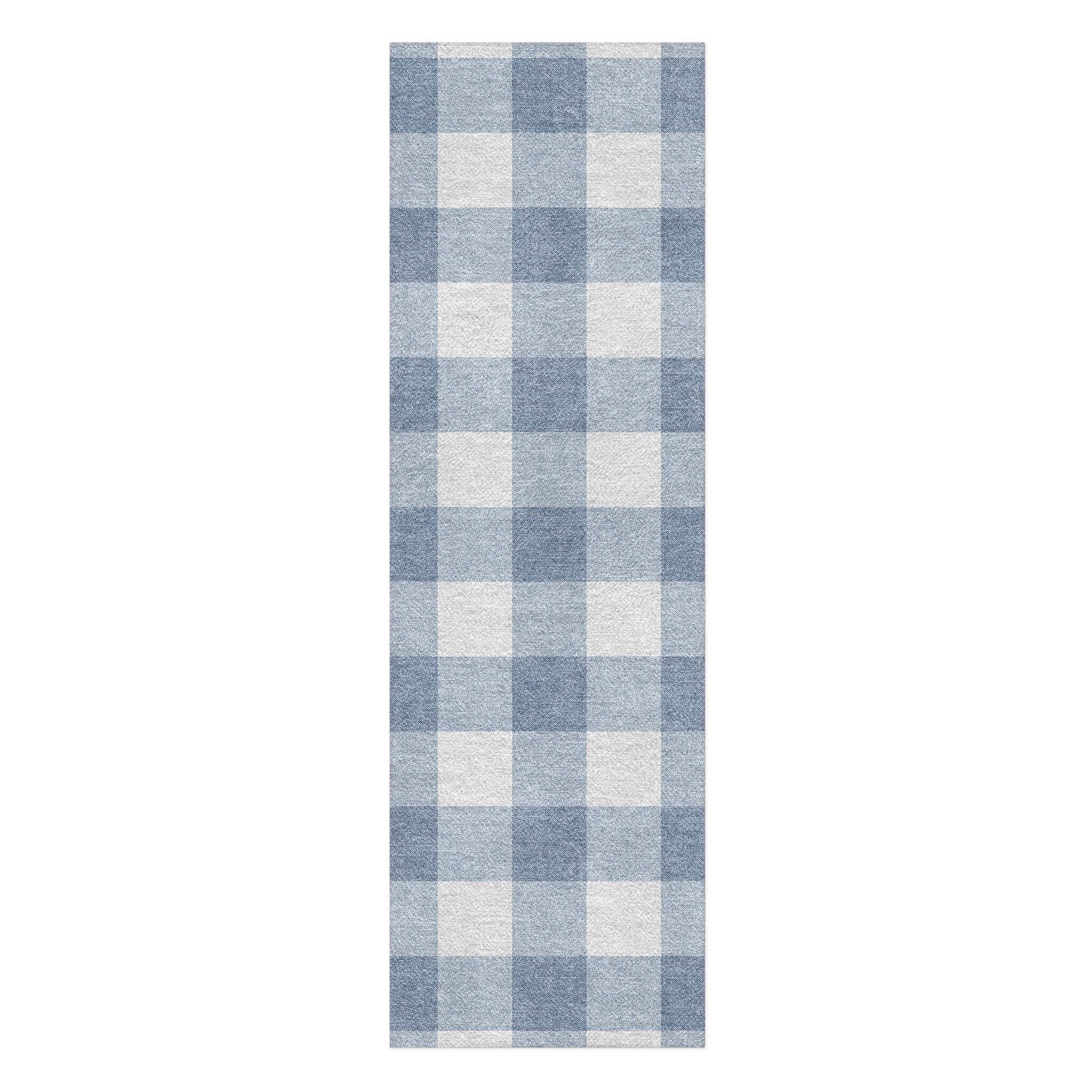 Buffalo Plaid Steel Blue in 2.5' x 8' Runner Size