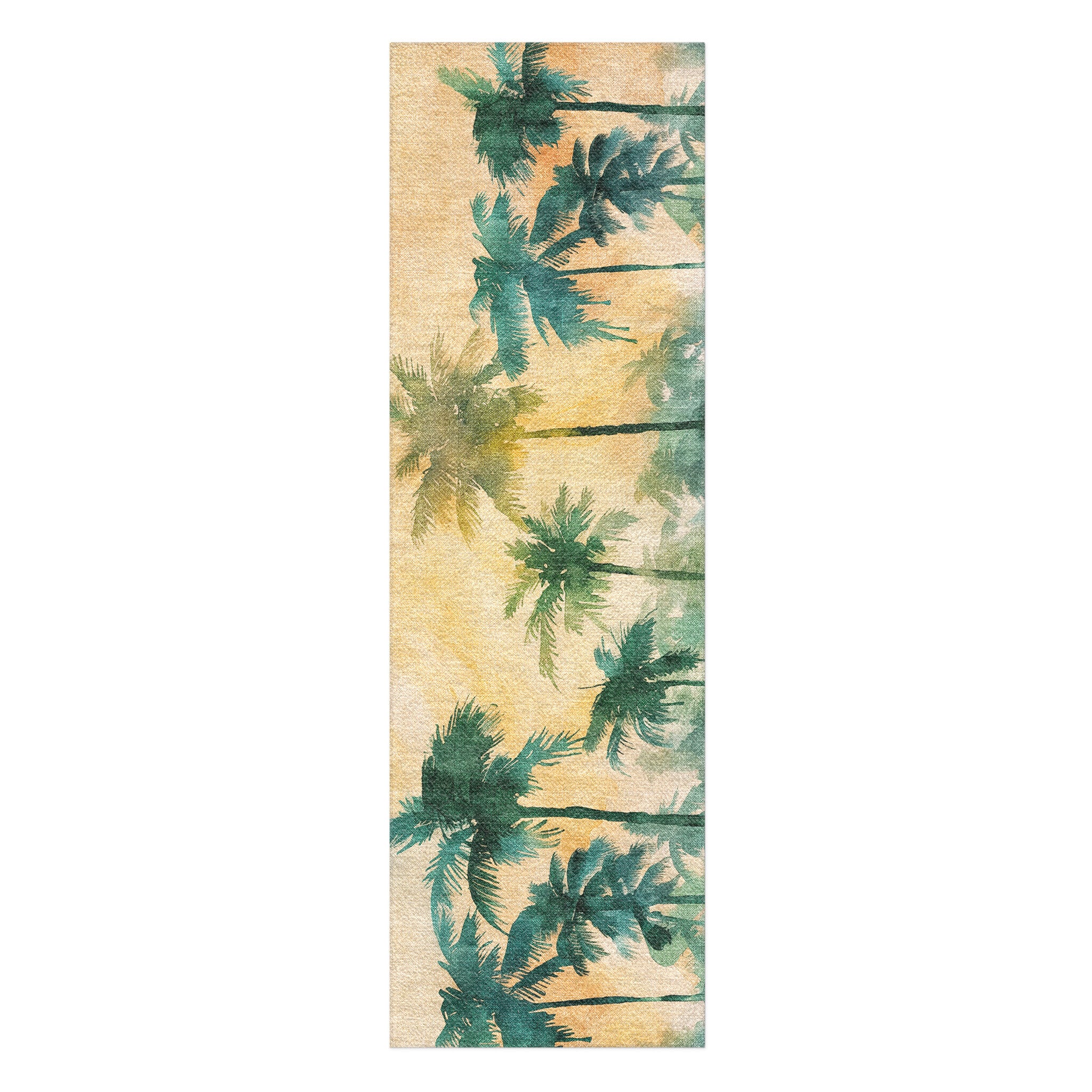 Sunset Palms Green & Orange in 8x2 5ft Size