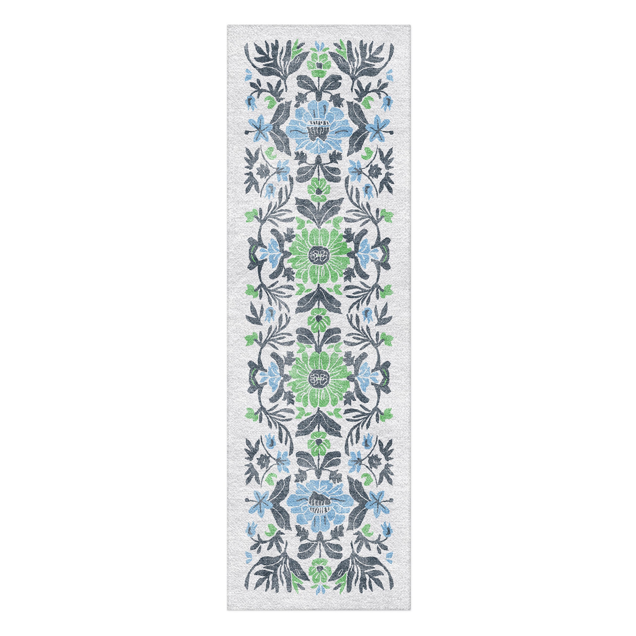 Corriana Blue & Green in 2.5' x 8' Runner Size