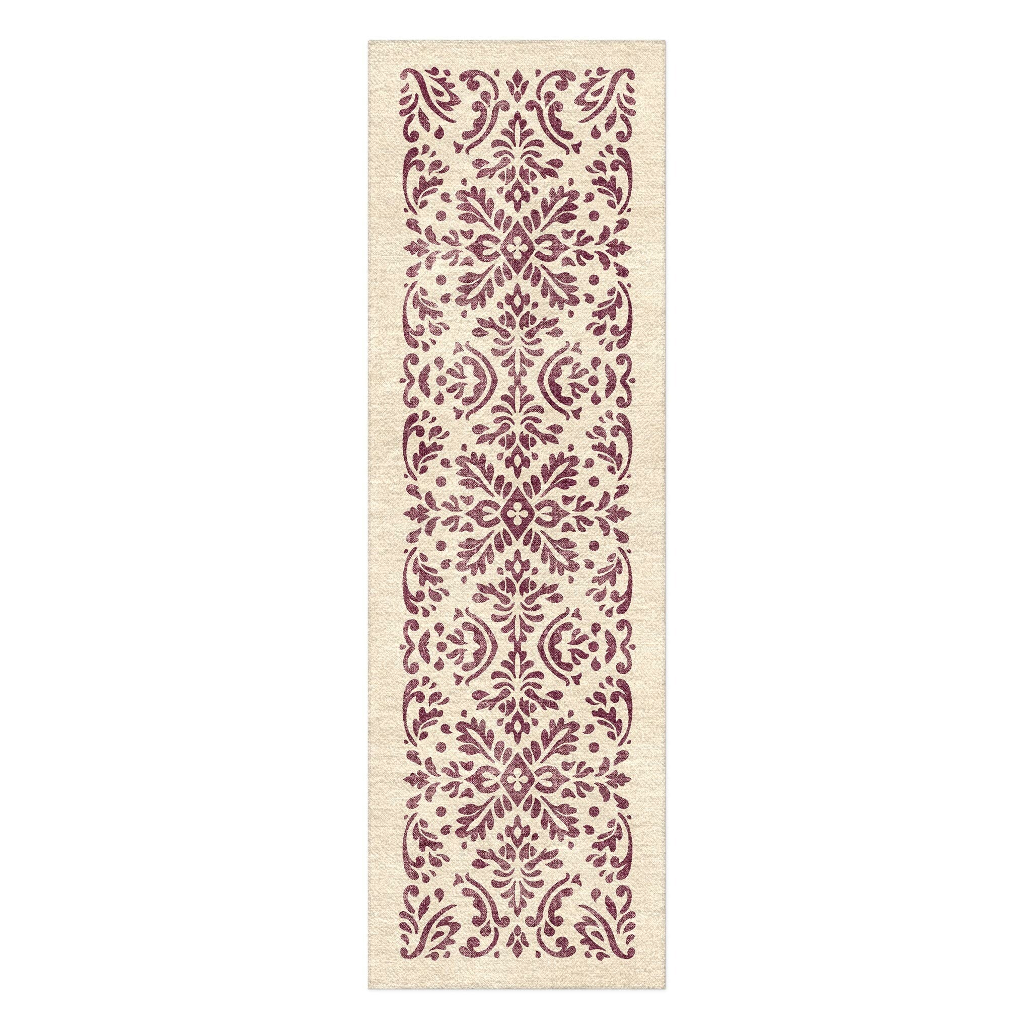 Floranna Ivory & Wine in 2.5' x 8' Runner Size