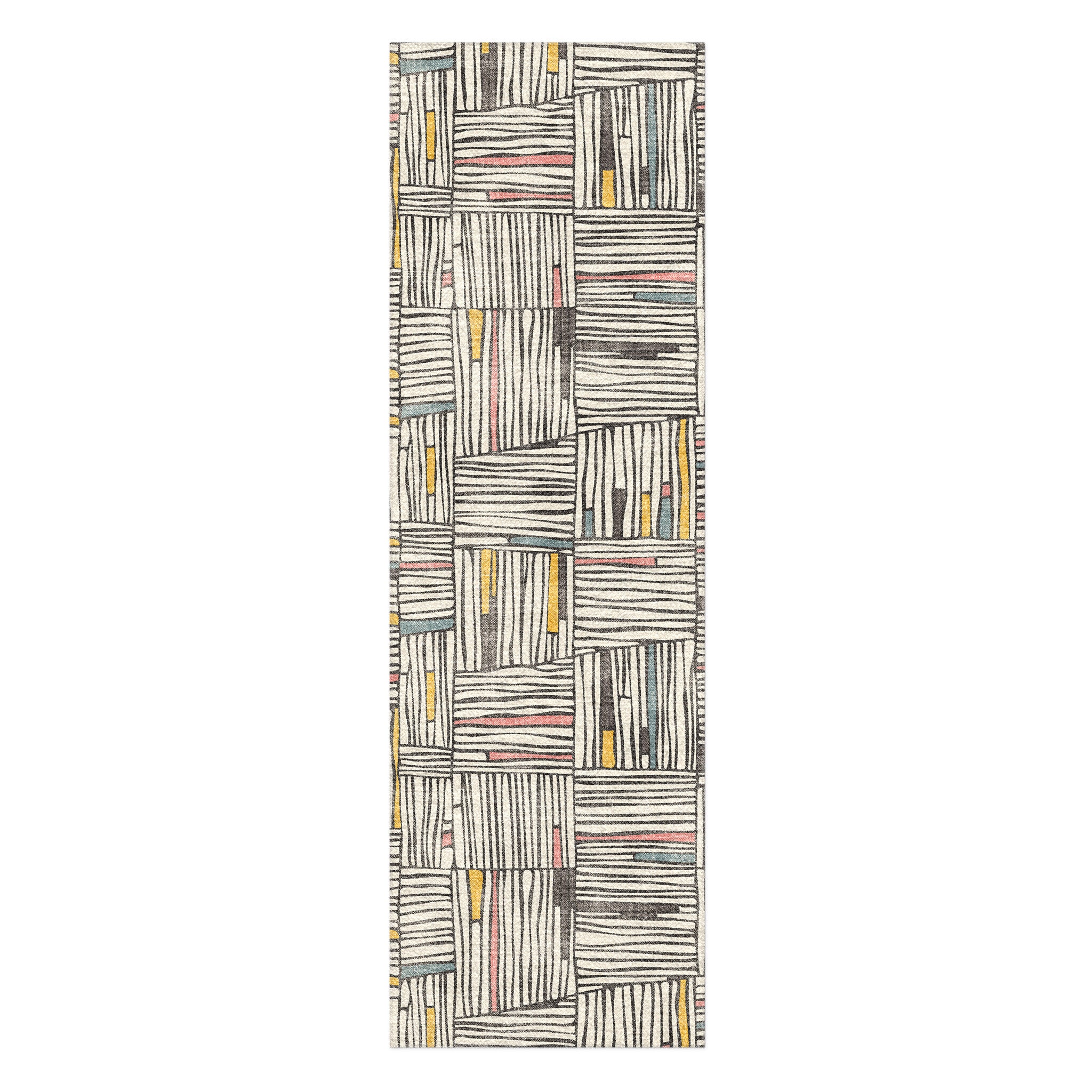 Atticus Multicolor Crosshatch in 2.5' x 8' Runner Size