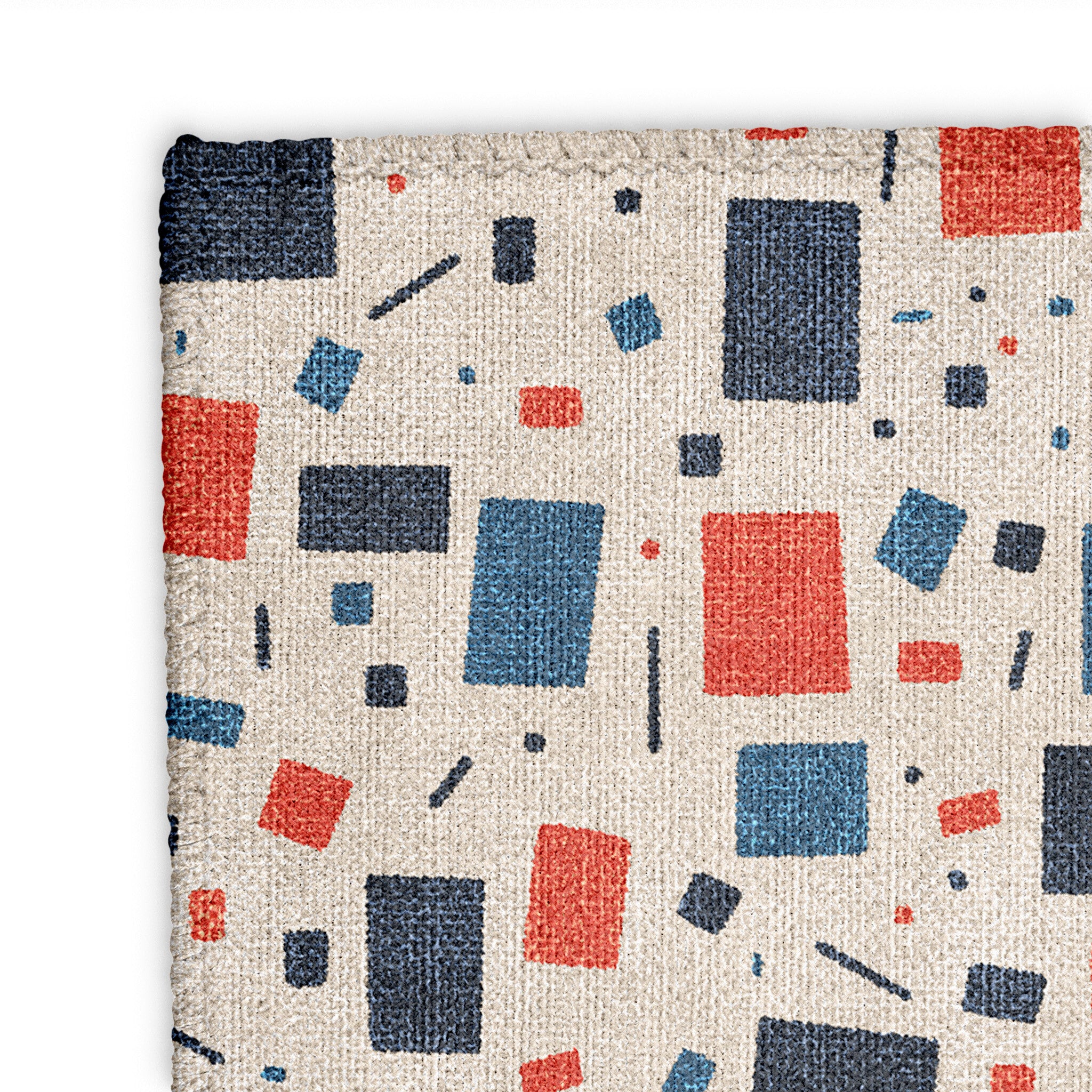 Geometric Confetti Blue & Red Mockup Square Detail