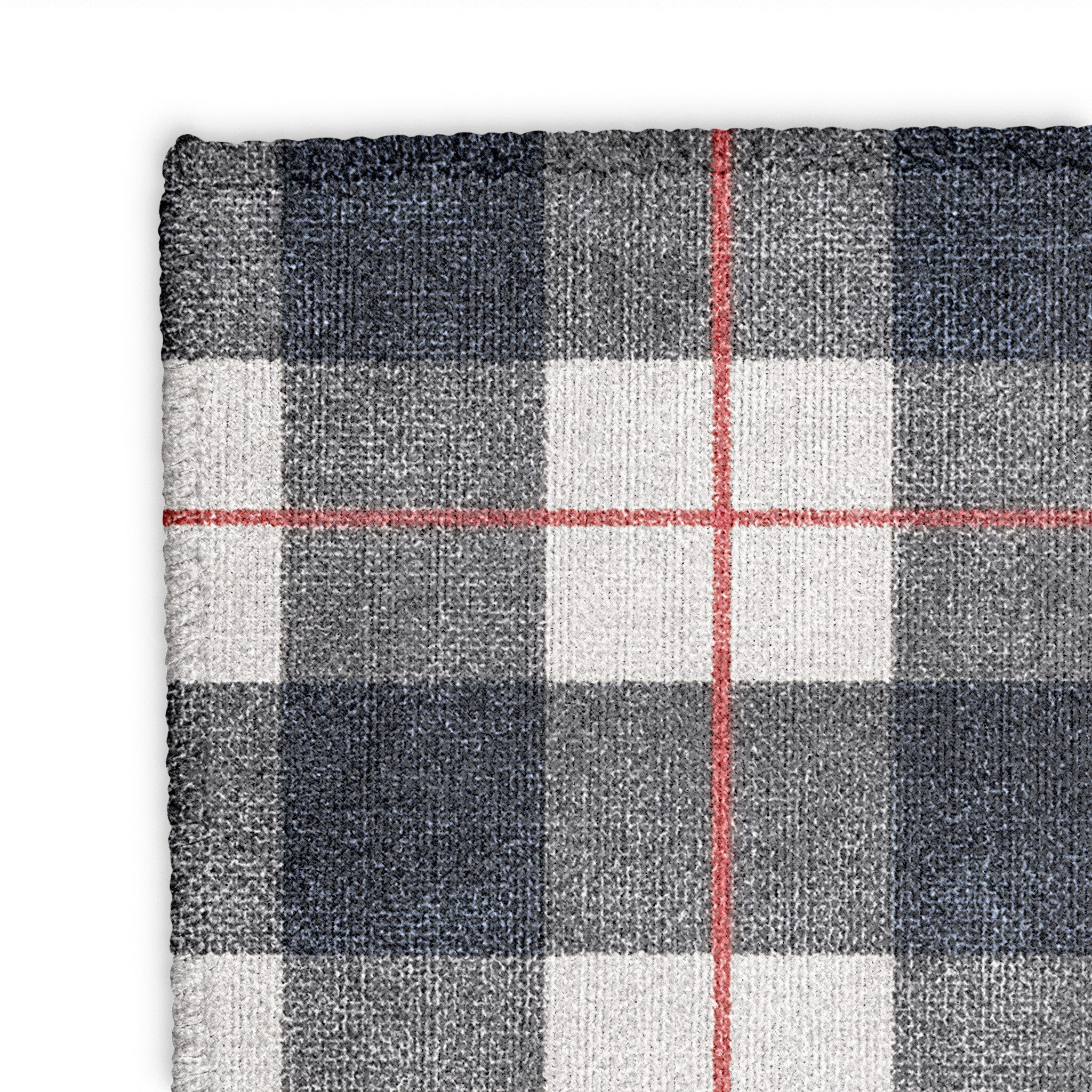 Wallace Plaid Navy & Red Mockup Square Detail