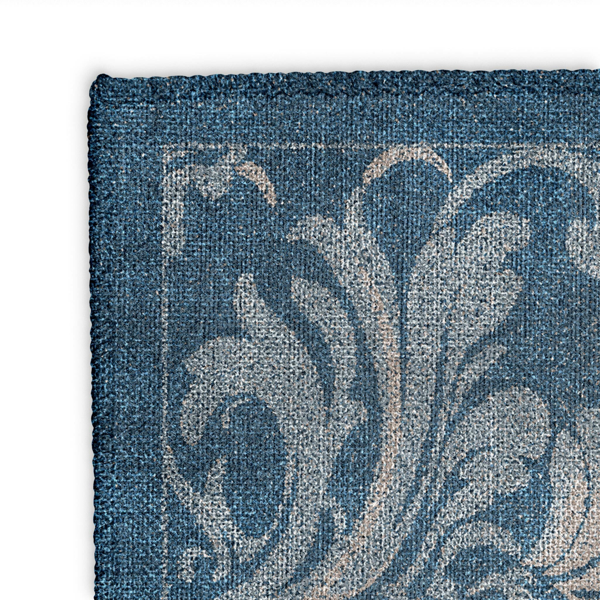 Agnes Damask Denim Blue Mockup Square Detail