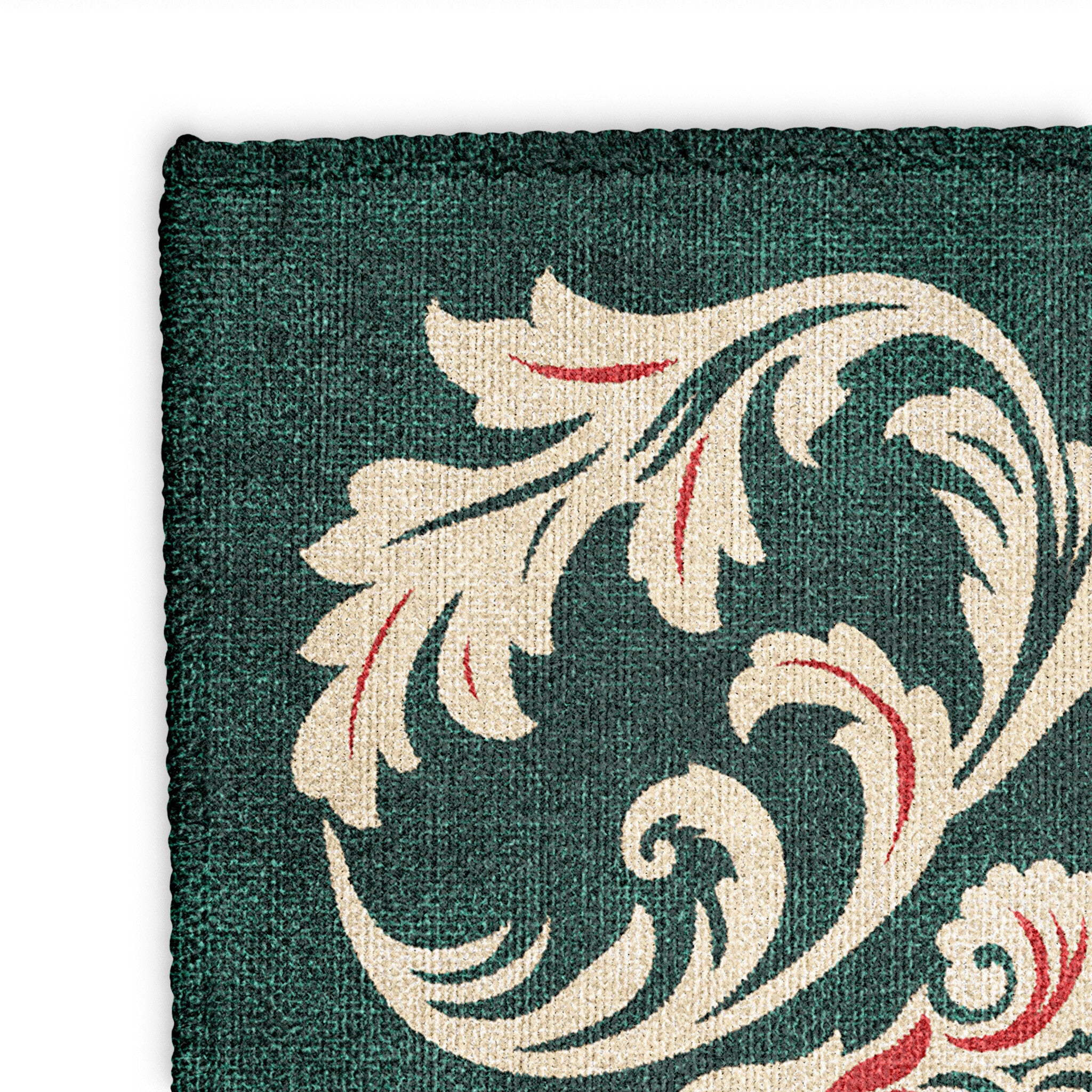 Aubrey Forest Green & Red Mockup Square Detail