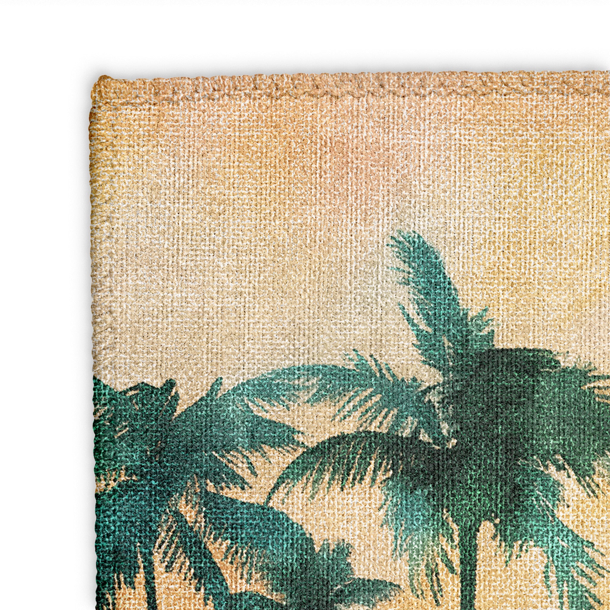 Sunset Palms Green & Orange Mockup Square Detail