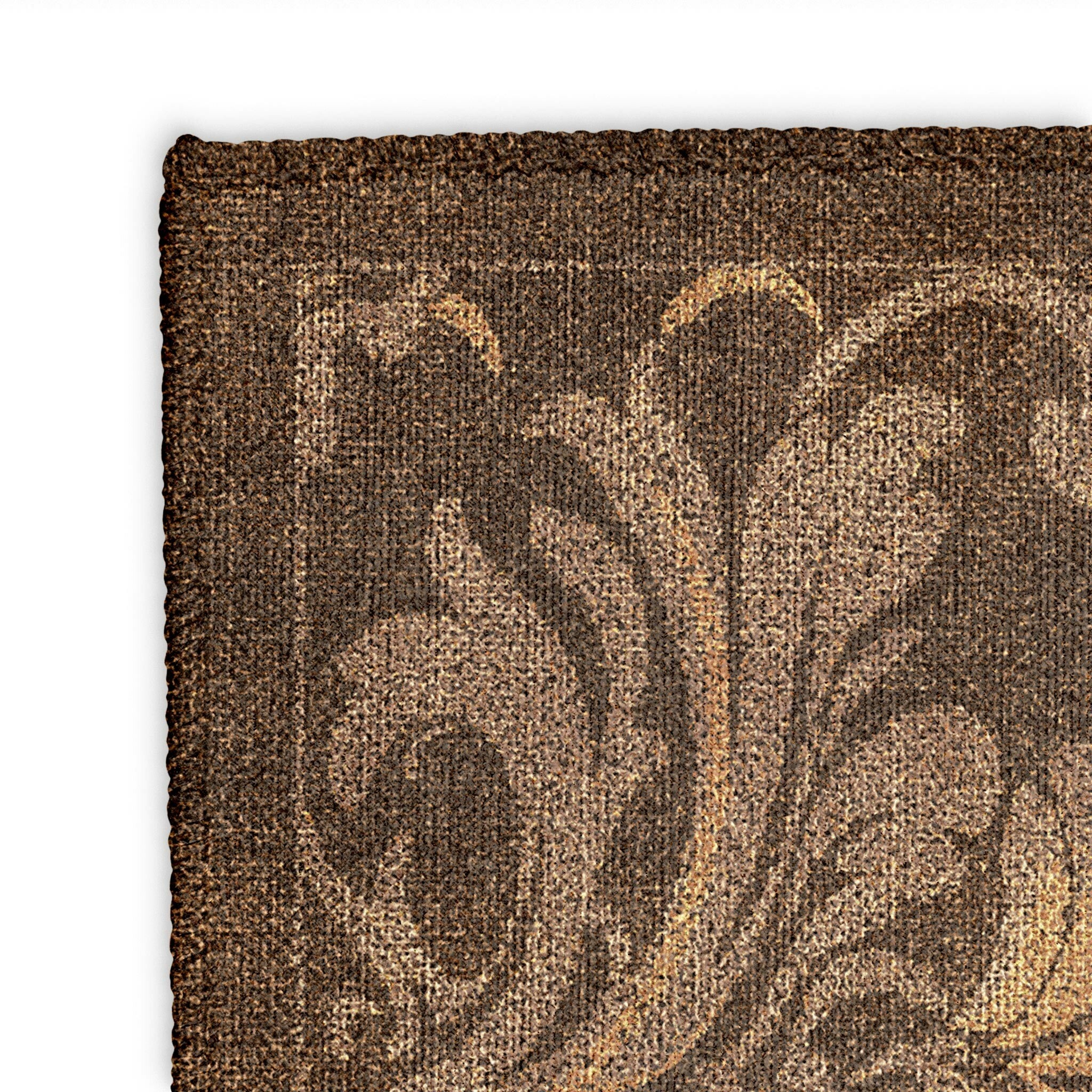 Agnes Damask Umber Brown Mockup Square Detail