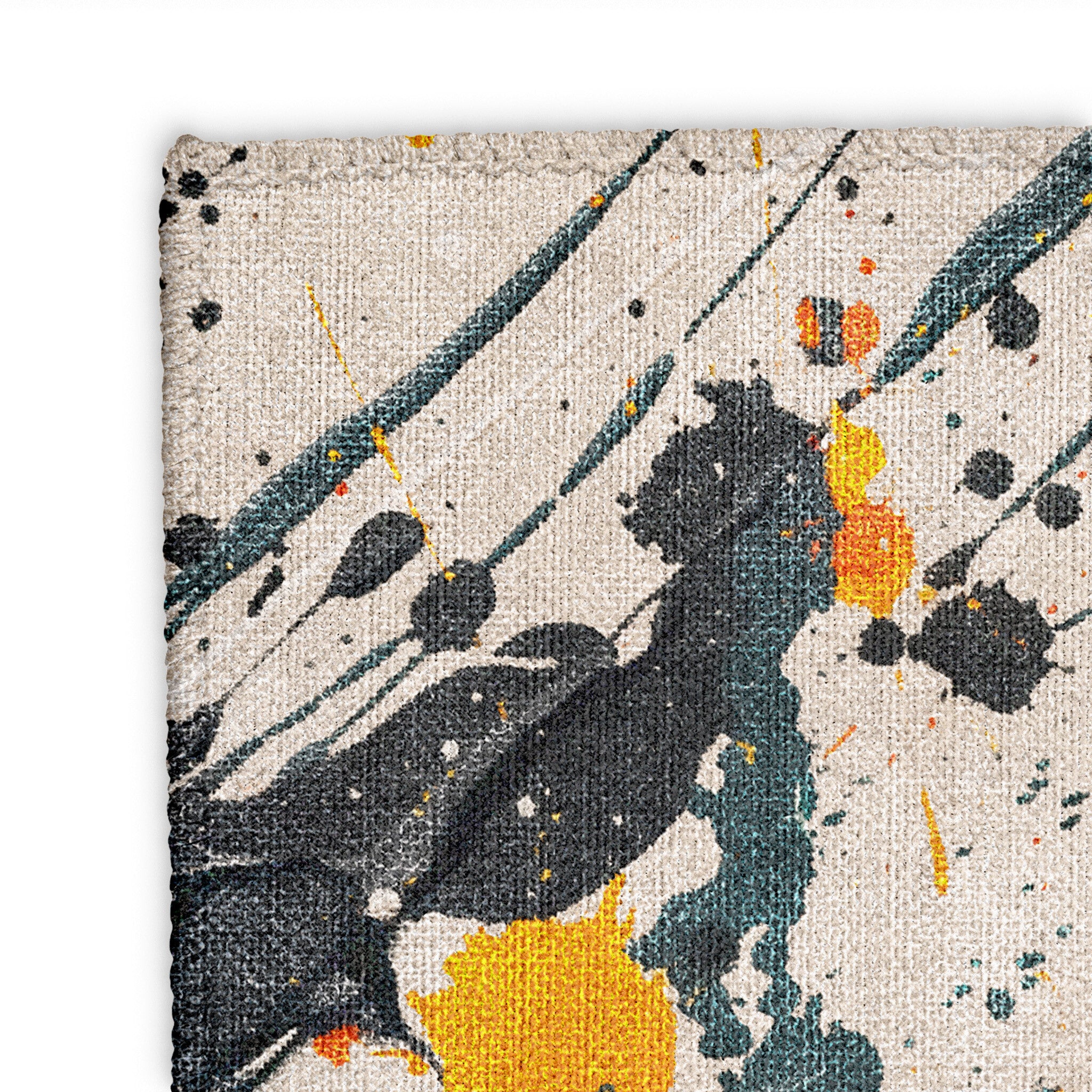 Jason Dark Teal & Orange Splatter Mockup Square Detail