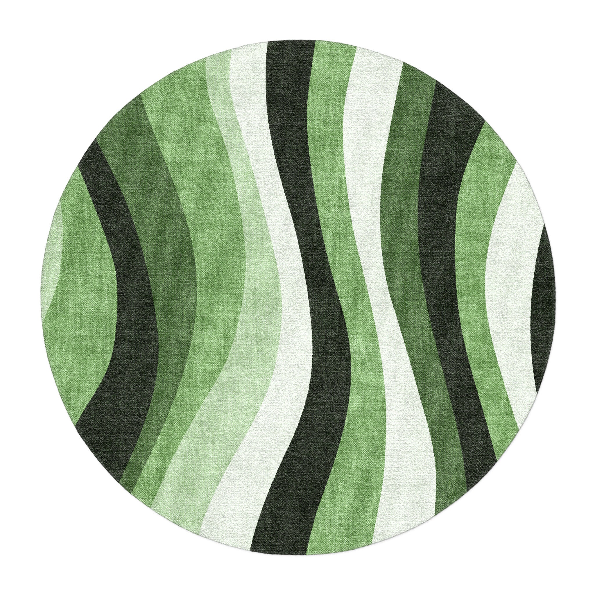 Sinuous Green Monochrome in round-5ft Size