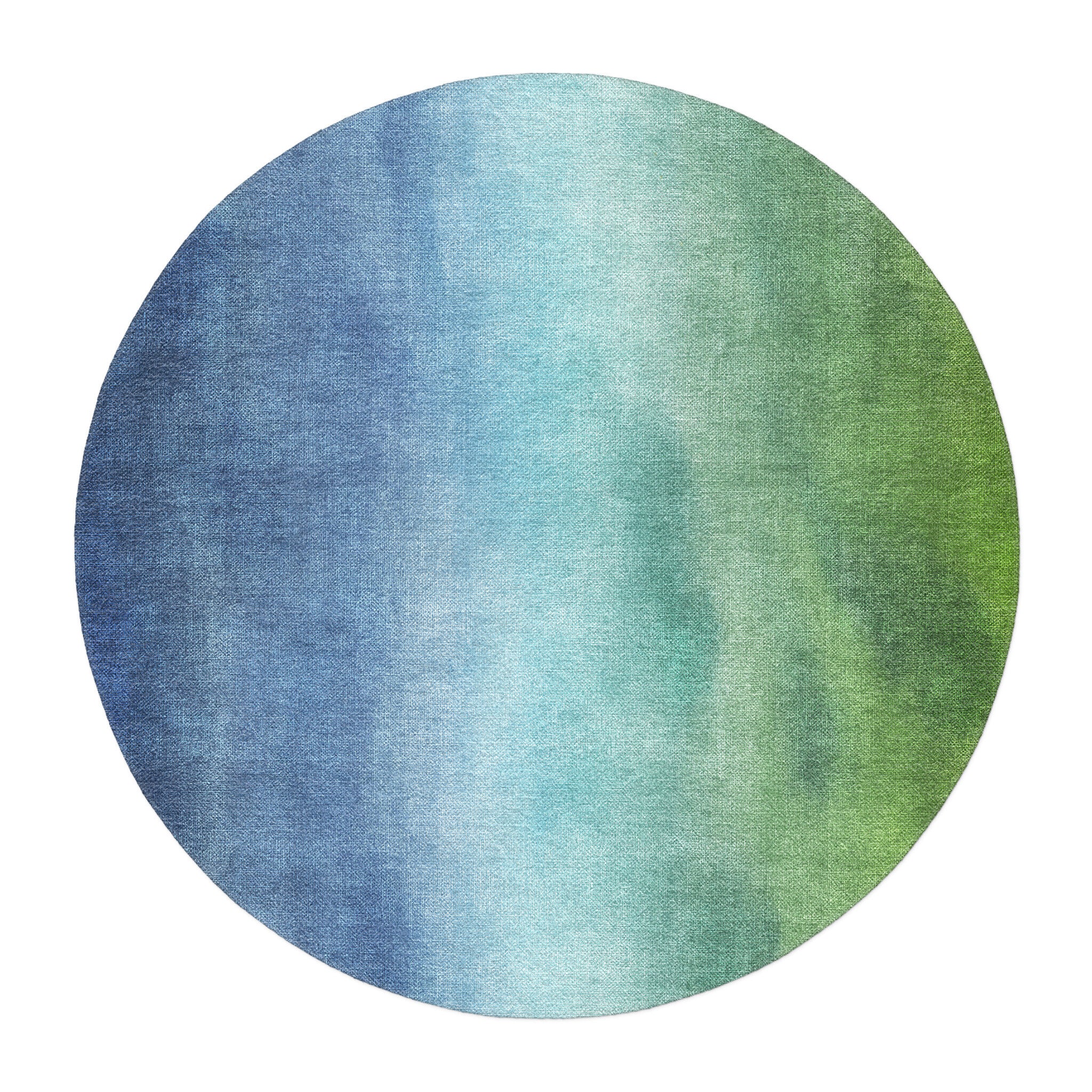 Micah Watercolor Blue & Green in round-5ft Size