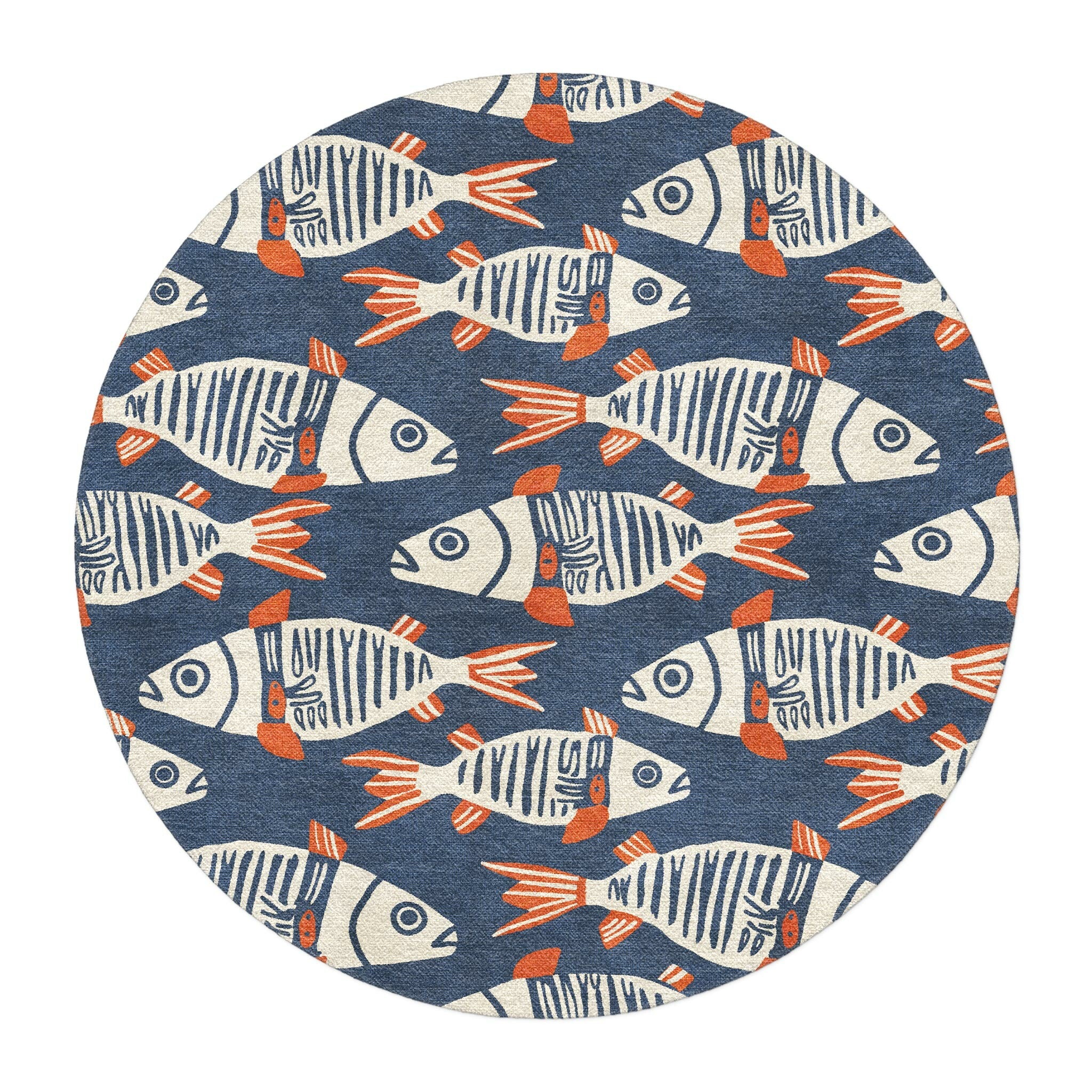 Tribal Fish in 5' Round Size