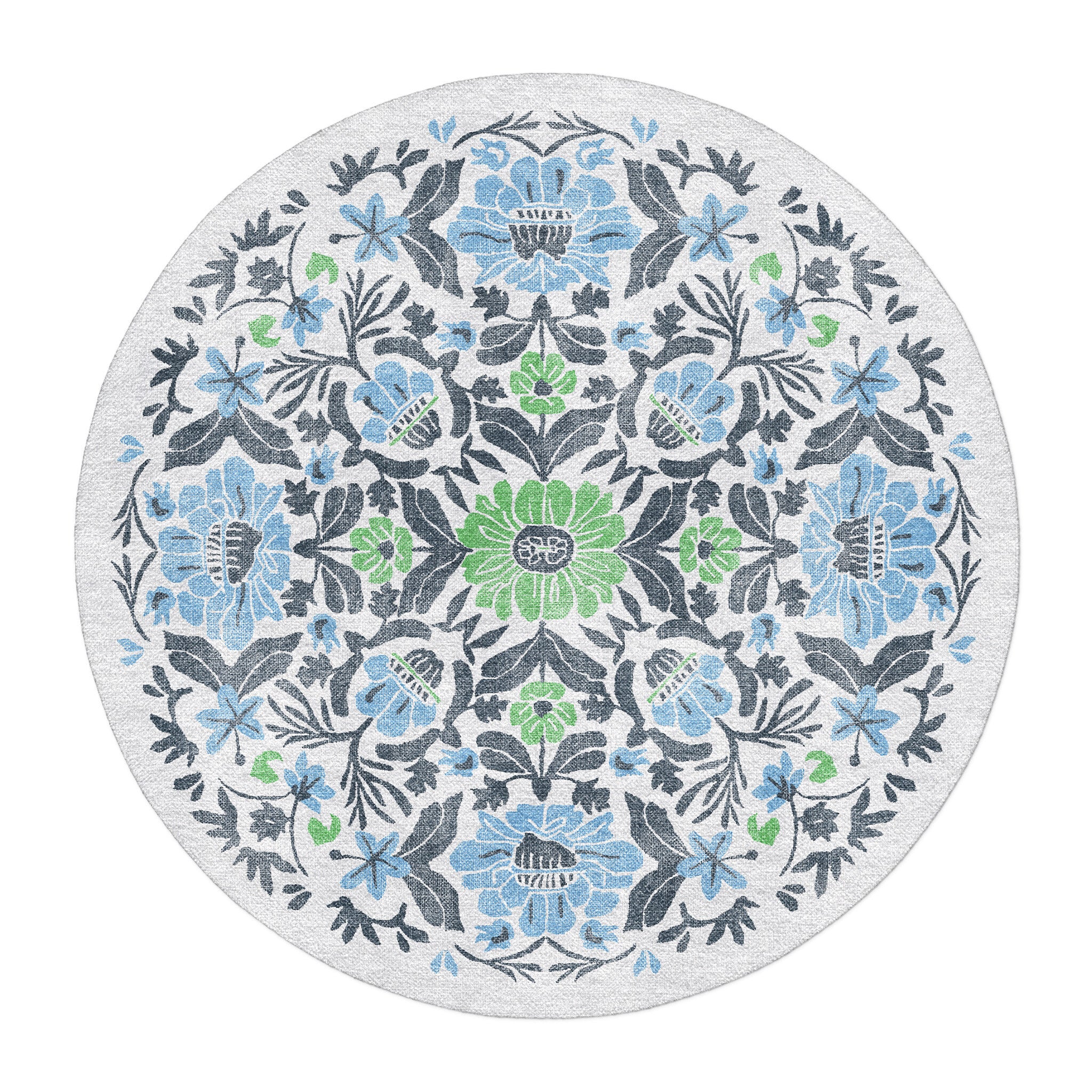 Corriana Blue & Green in 5' Round Size