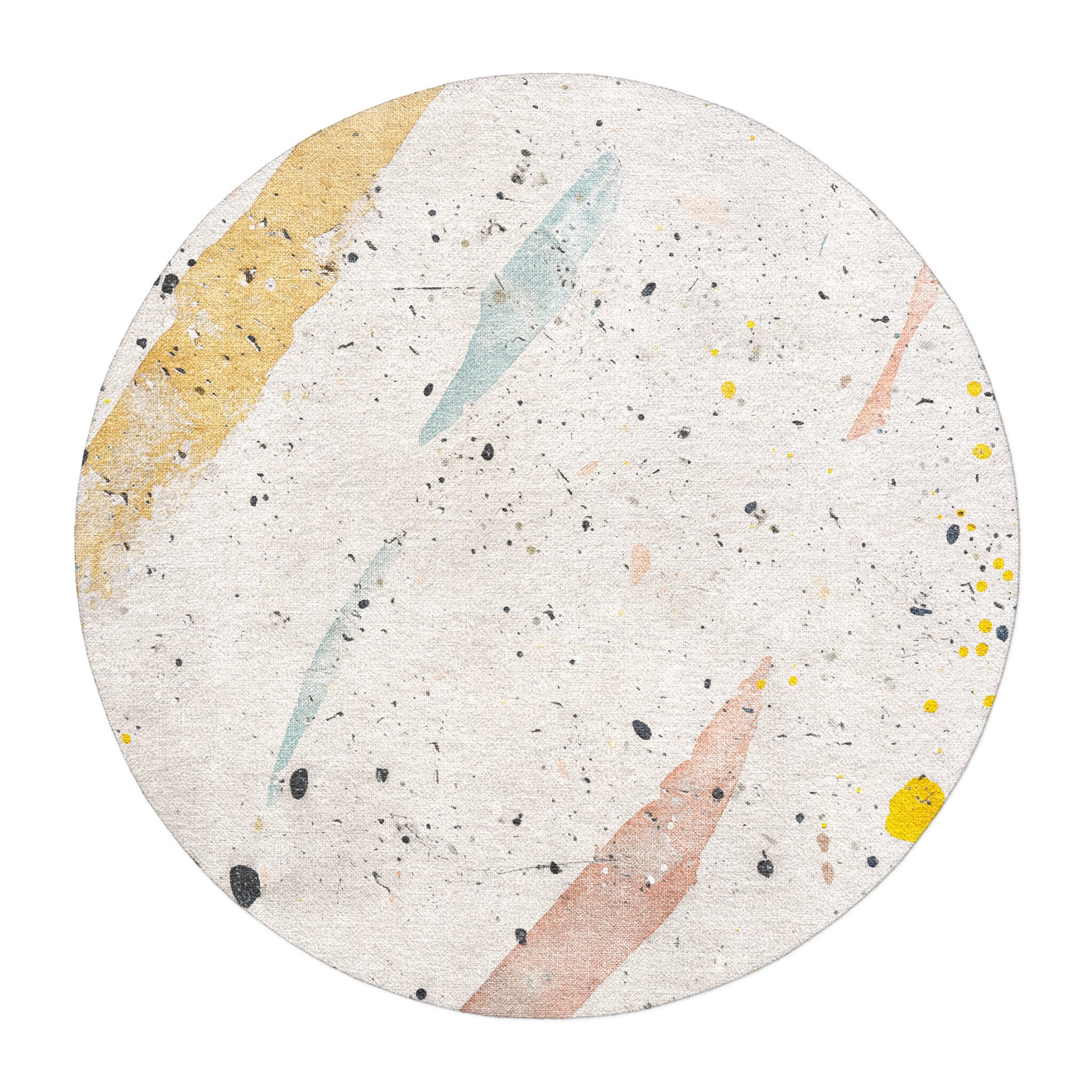 Stephanie Ivory Splatter in round-5ft Size