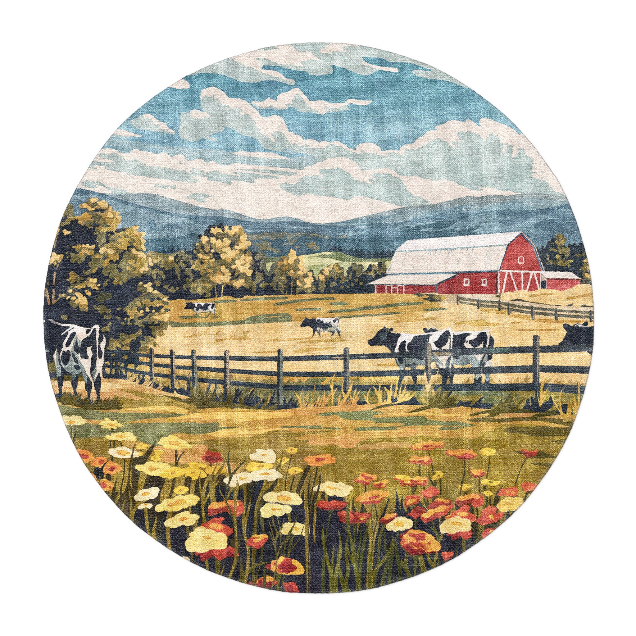 Vermont Spring Farmlife in round-5ft Size