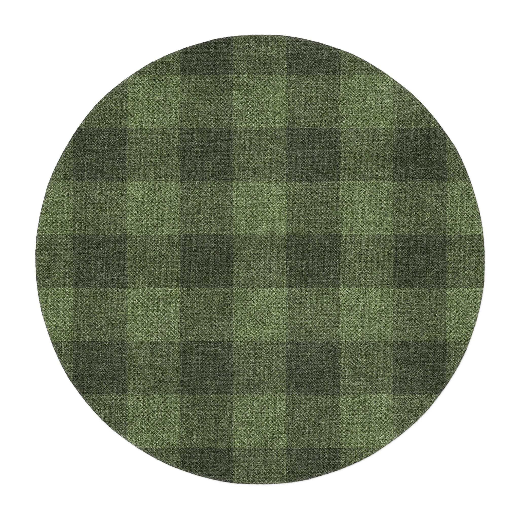 Buffalo Plaid Dark Olive in 5' Round Size