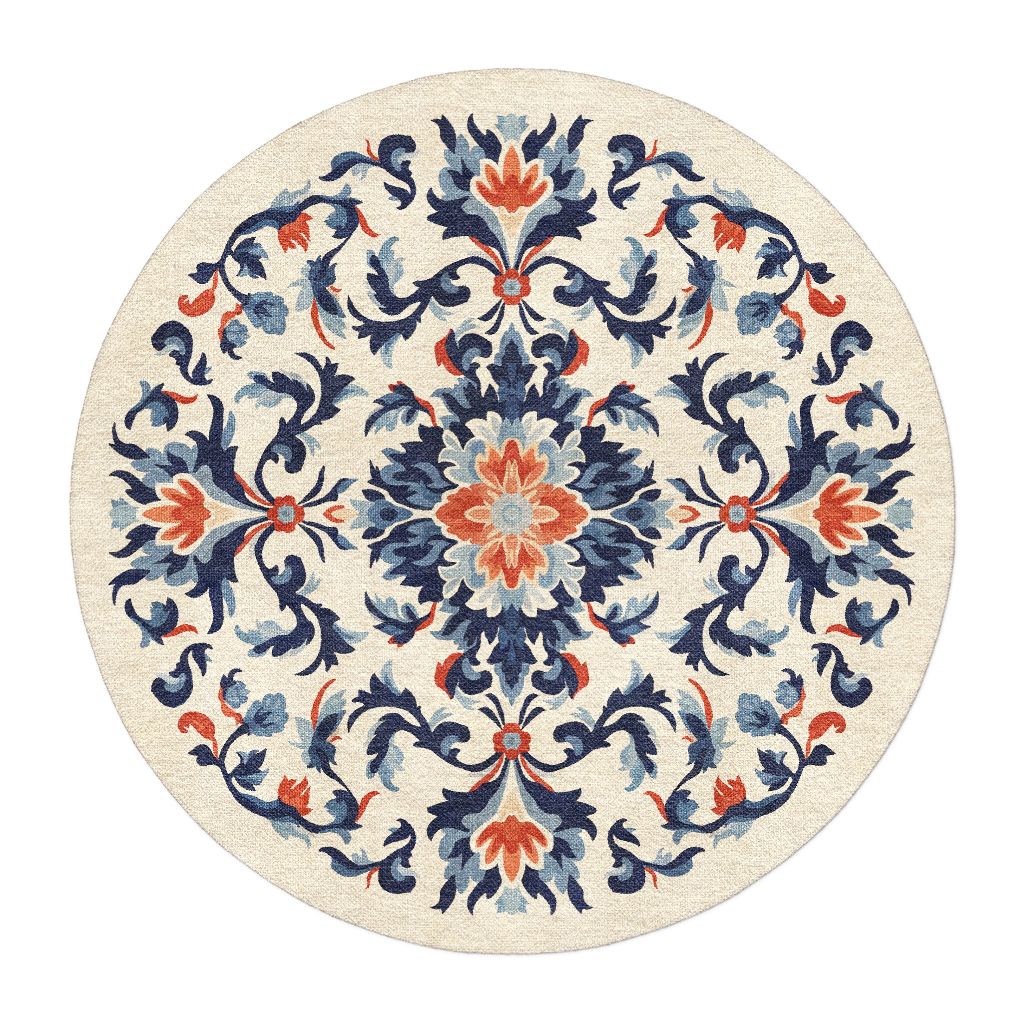 Wilhelmina Navy & Red in round-5ft Size