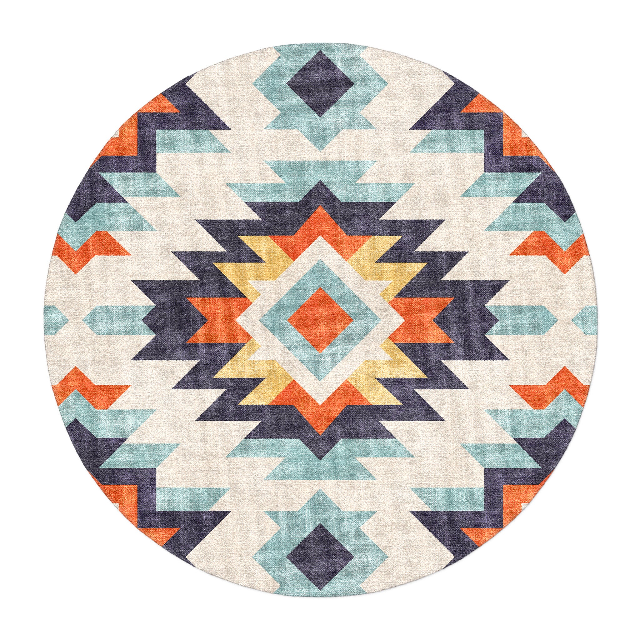 Dakota Blue & Orange in 5' Round Size