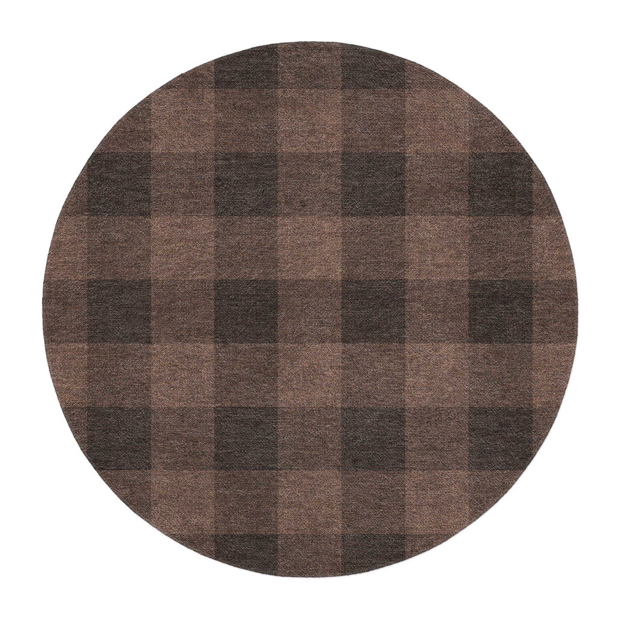 Buffalo Plaid Hickory Brown in 5' Round Size