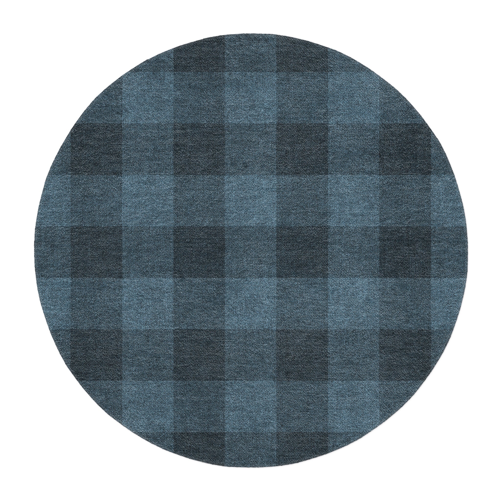 Buffalo Plaid Dark Navy in 5' Round Size