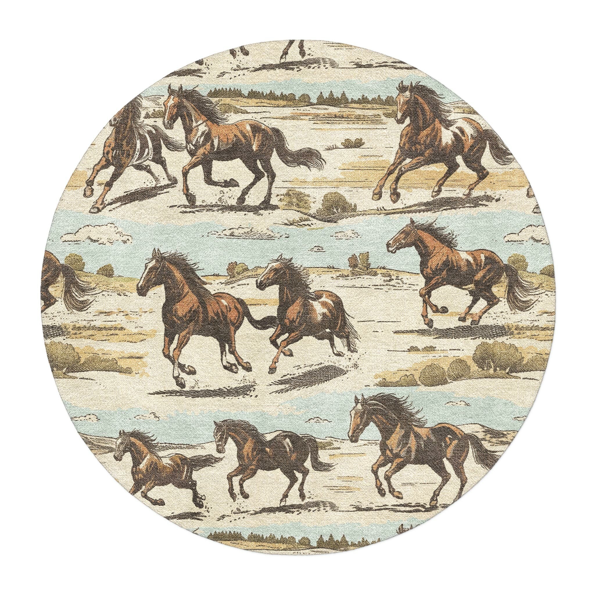 Wild Horses in 5' Round Size