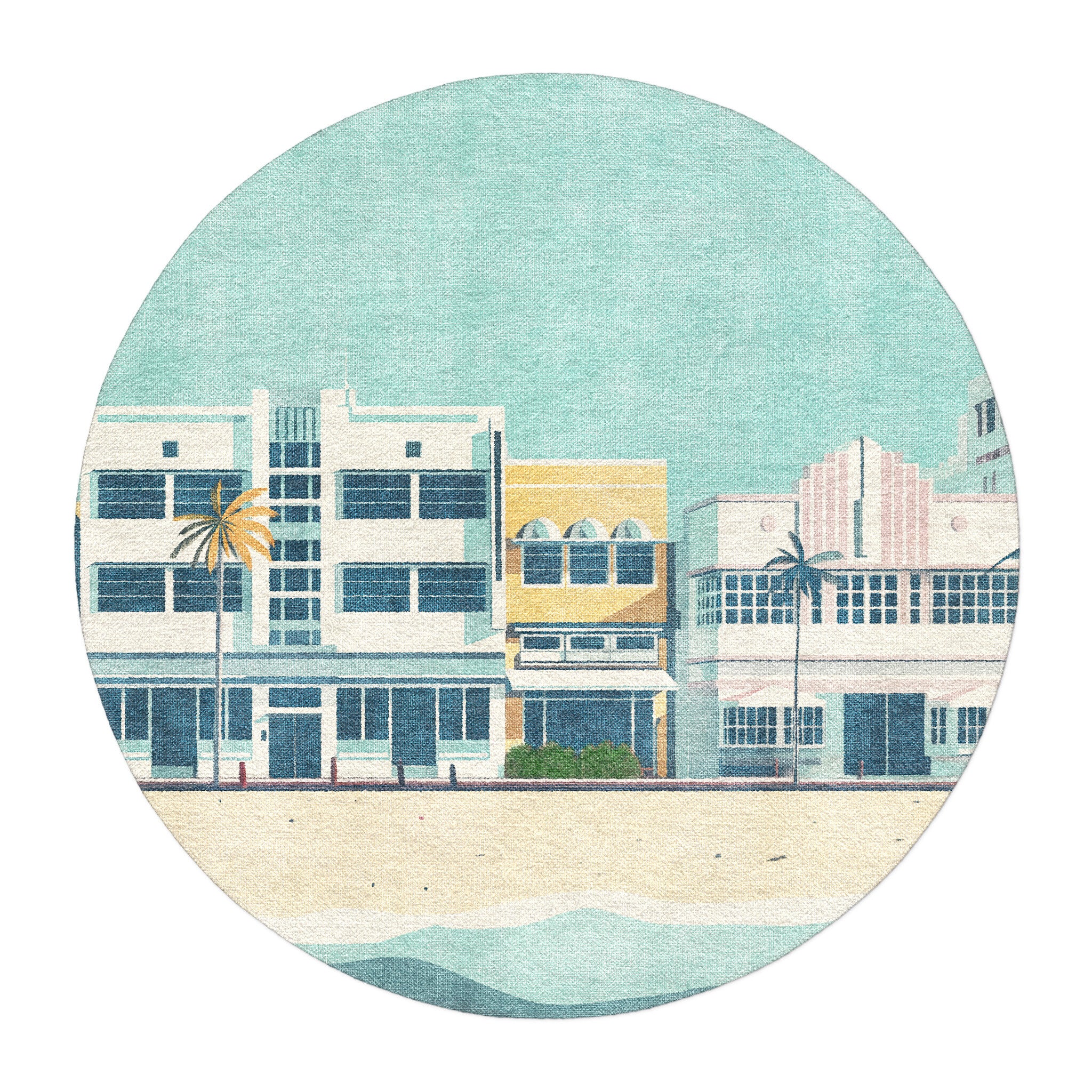 Art Deco Beach in 5' Round Size