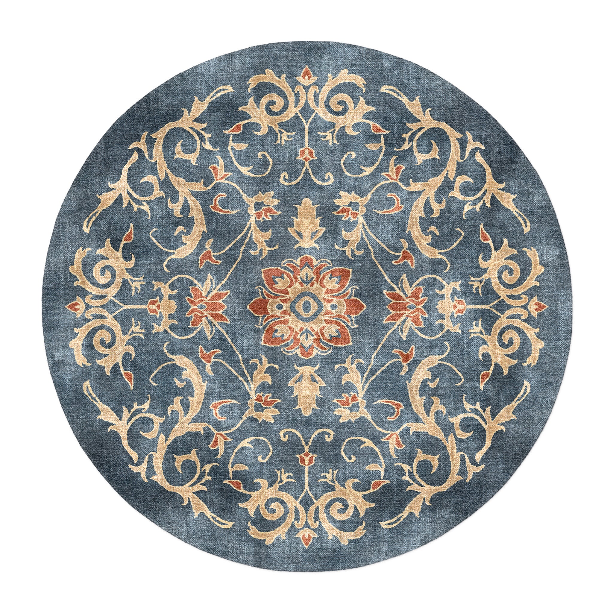 Francine Navy & Gold in 5' Round Size