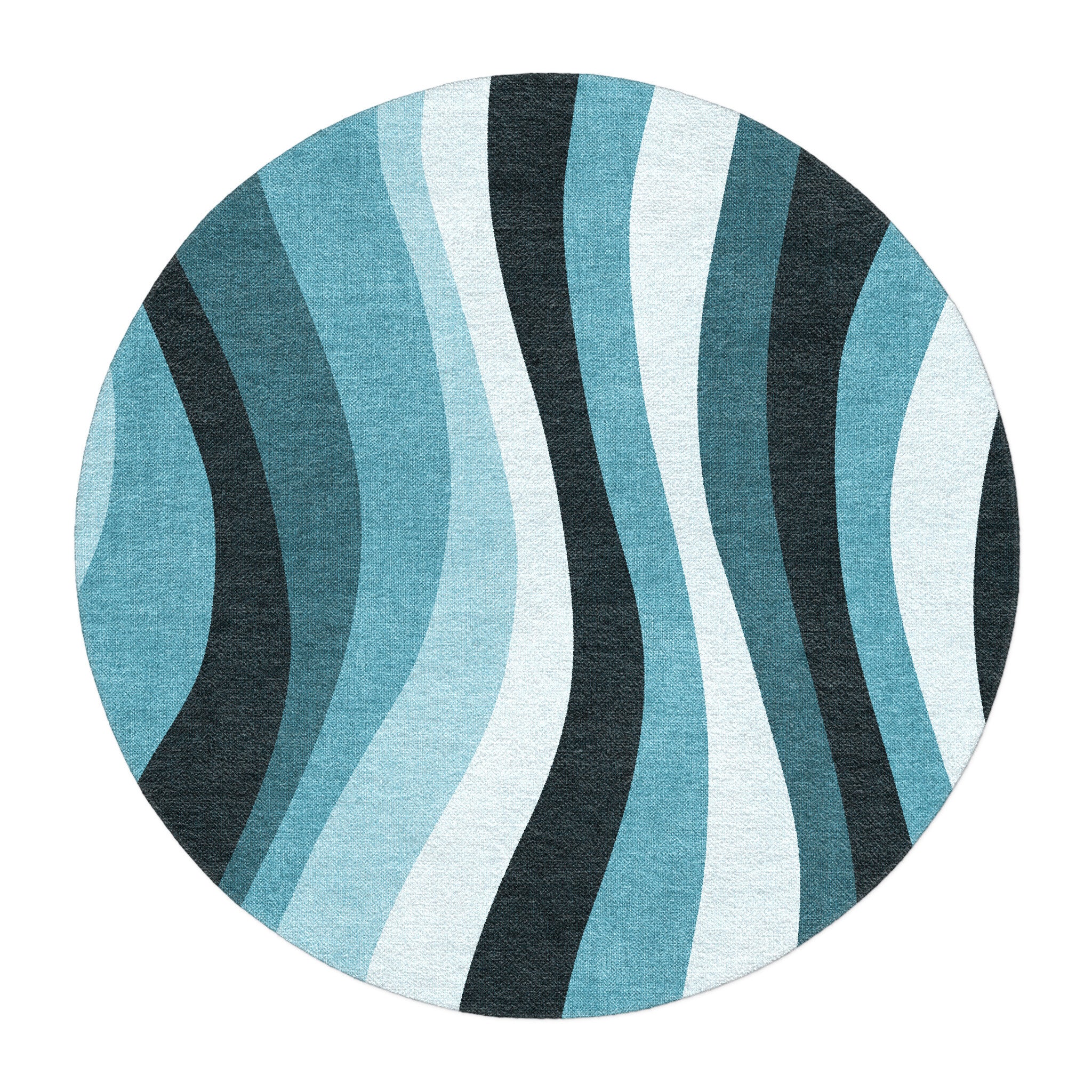 Sinuous Teal Monochrome in round-5ft Size